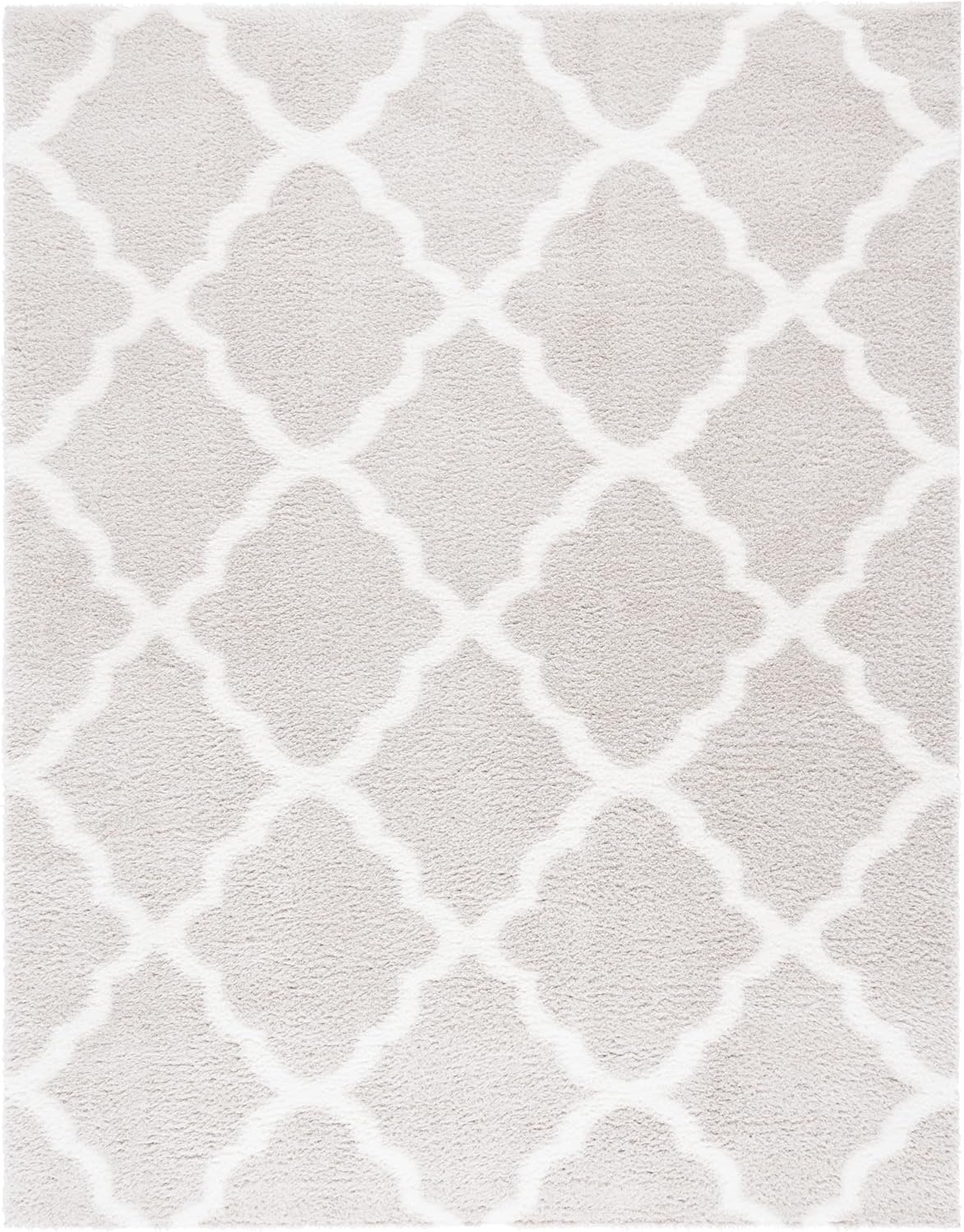 image:imageSAFAVIEH Tahoe Shag Collection Area Rug 9 x 12 Black amp White Trellis Design NonShedding amp Easy Care 12inch Thick Ideal for High Traffic Areas in Living Room Bedroom THO675ZSilverWhite