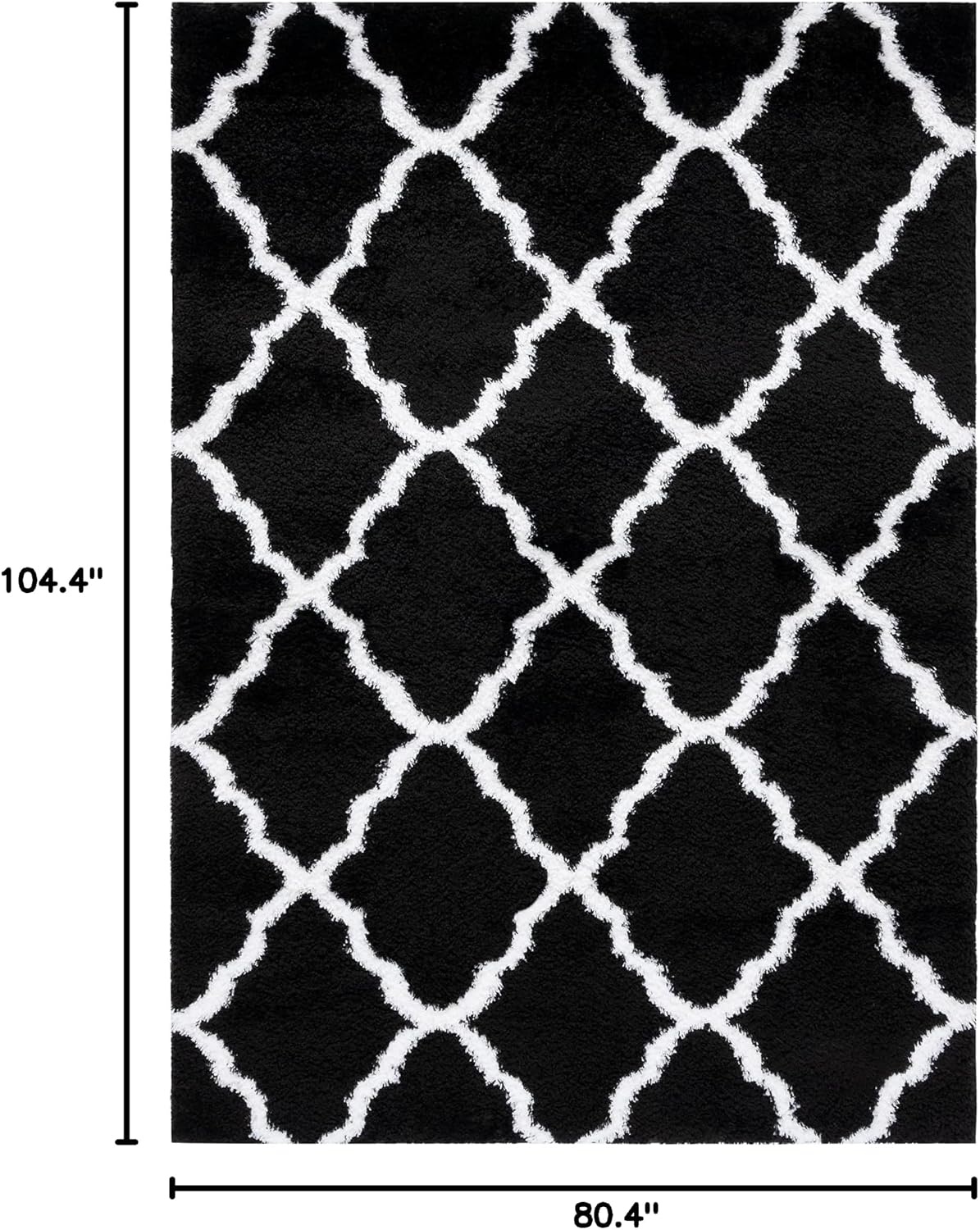 image:imageSAFAVIEH Tahoe Shag Collection Area Rug 9 x 12 Black amp White Trellis Design NonShedding amp Easy Care 12inch Thick Ideal for High Traffic Areas in Living Room Bedroom THO675ZBlackWhite