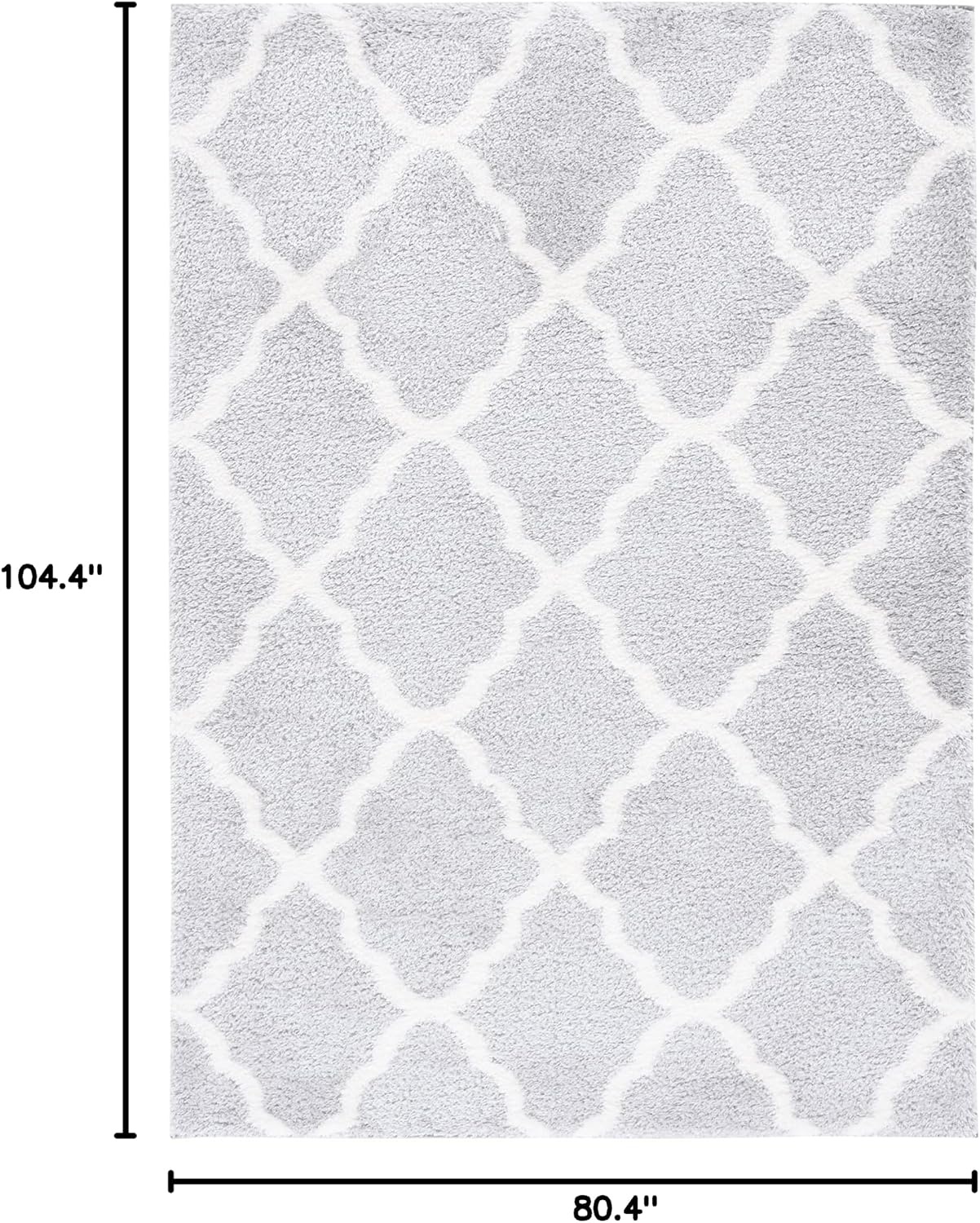 image:imageSAFAVIEH Tahoe Shag Collection Area Rug 9 x 12 Black amp White Trellis Design NonShedding amp Easy Care 12inch Thick Ideal for High Traffic Areas in Living Room Bedroom THO675ZLight GreyWhite