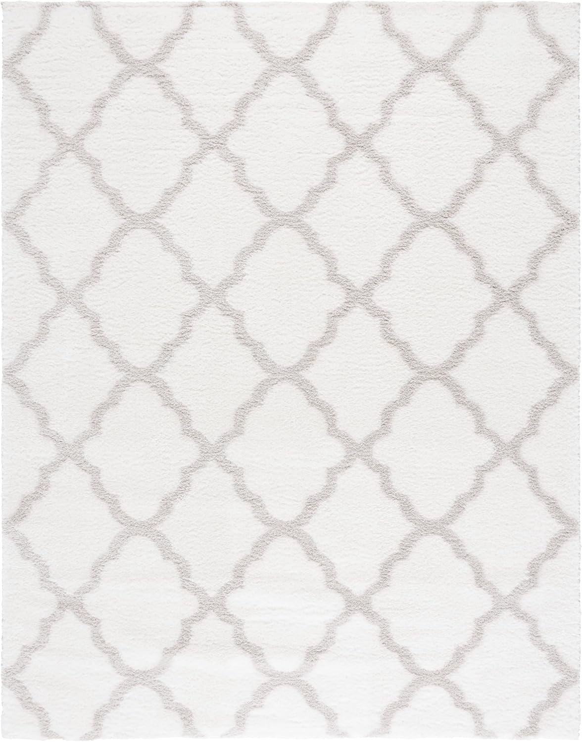 image:imageSAFAVIEH Tahoe Shag Collection Area Rug 9 x 12 Black amp White Trellis Design NonShedding amp Easy Care 12inch Thick Ideal for High Traffic Areas in Living Room Bedroom THO675ZWhiteSilver