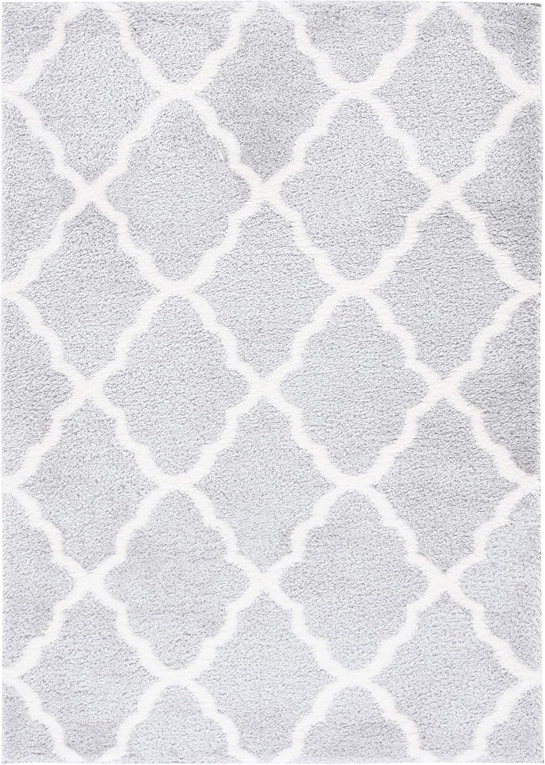 image:imageSAFAVIEH Tahoe Shag Collection Area Rug 9 x 12 Black amp White Trellis Design NonShedding amp Easy Care 12inch Thick Ideal for High Traffic Areas in Living Room Bedroom THO675ZLight GreyWhite