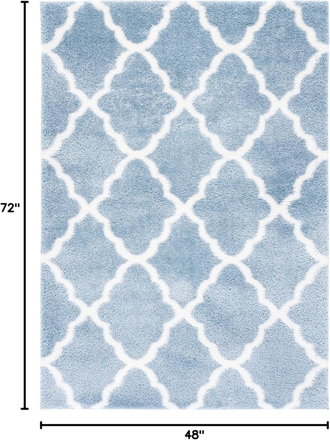 image:imageSAFAVIEH Tahoe Shag Collection Area Rug 9 x 12 Black amp White Trellis Design NonShedding amp Easy Care 12inch Thick Ideal for High Traffic Areas in Living Room Bedroom THO675ZBlueWhite