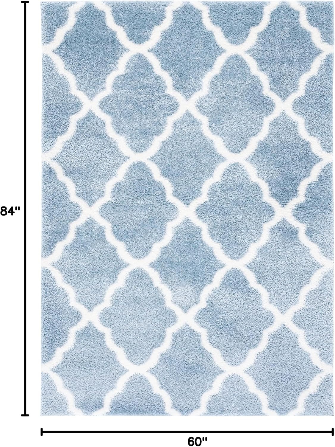 image:imageSAFAVIEH Tahoe Shag Collection Area Rug 9 x 12 Black amp White Trellis Design NonShedding amp Easy Care 12inch Thick Ideal for High Traffic Areas in Living Room Bedroom THO675ZBlueWhite