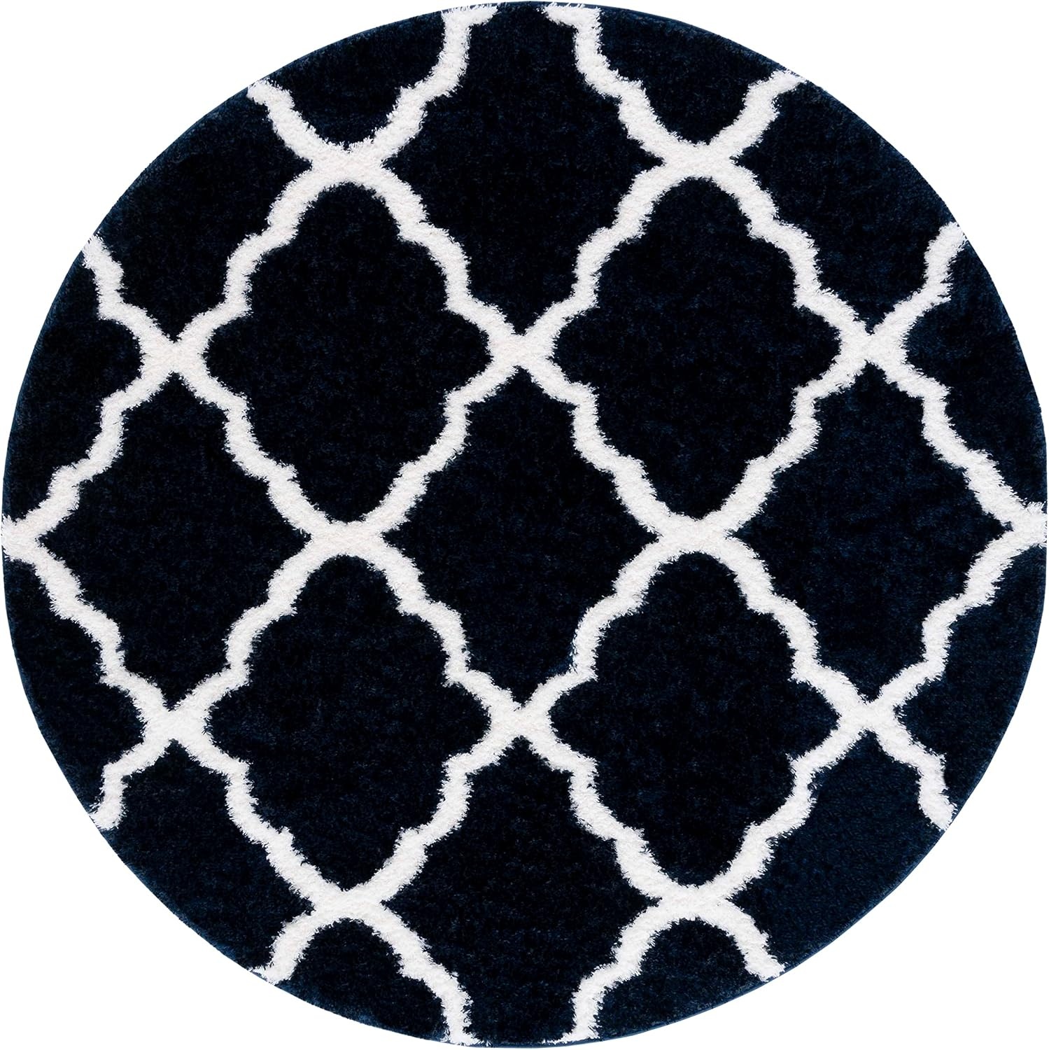 image:imageSAFAVIEH Tahoe Shag Collection Area Rug 9 x 12 Black amp White Trellis Design NonShedding amp Easy Care 12inch Thick Ideal for High Traffic Areas in Living Room Bedroom THO675ZNavyWhite
