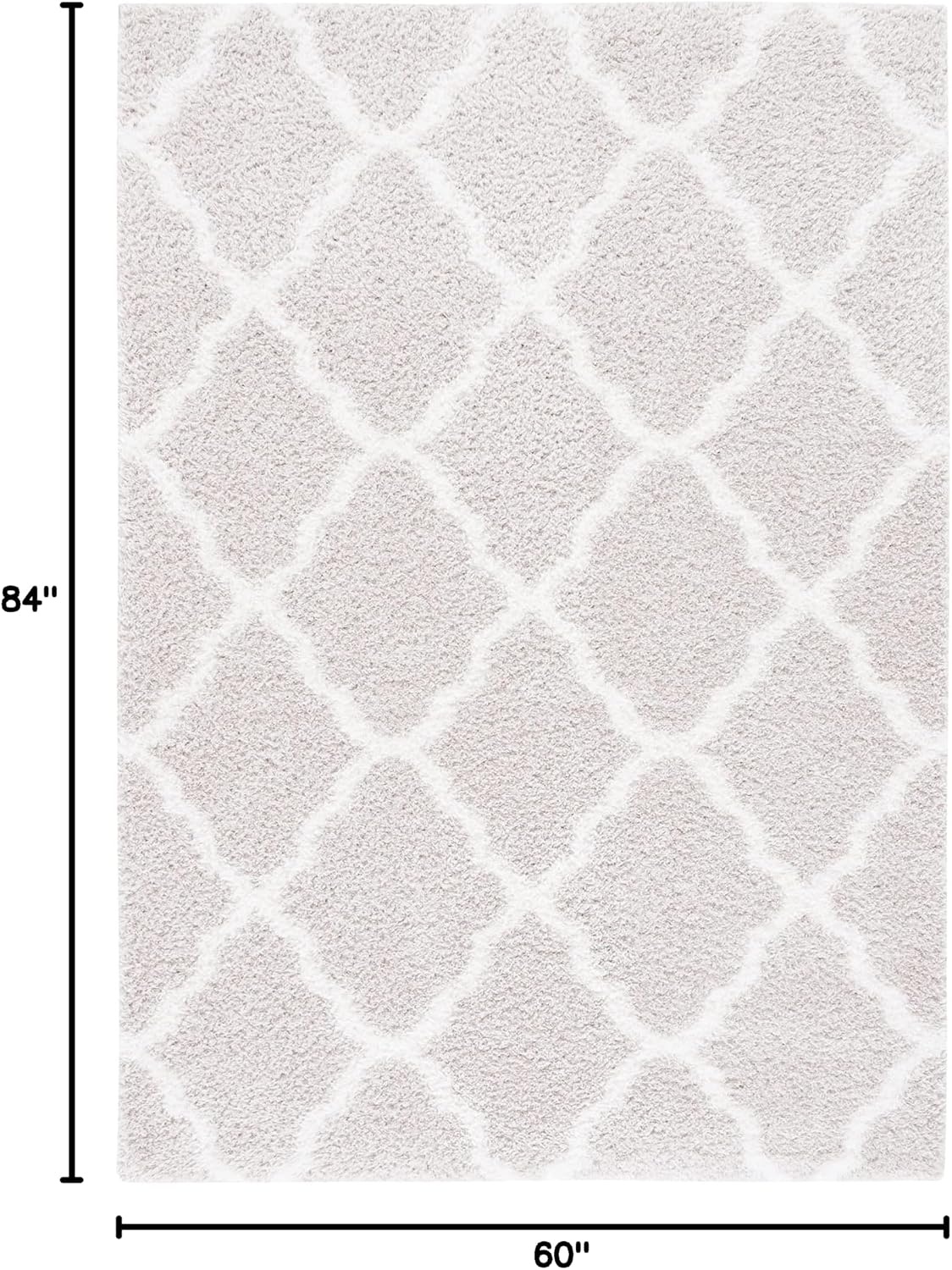 image:imageSAFAVIEH Tahoe Shag Collection Area Rug 9 x 12 Black amp White Trellis Design NonShedding amp Easy Care 12inch Thick Ideal for High Traffic Areas in Living Room Bedroom THO675ZSilverWhite