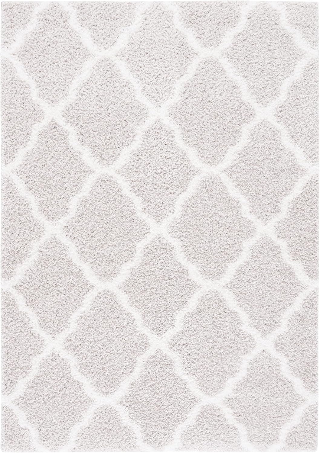 image:imageSAFAVIEH Tahoe Shag Collection Area Rug 9 x 12 Black amp White Trellis Design NonShedding amp Easy Care 12inch Thick Ideal for High Traffic Areas in Living Room Bedroom THO675ZSilverWhite