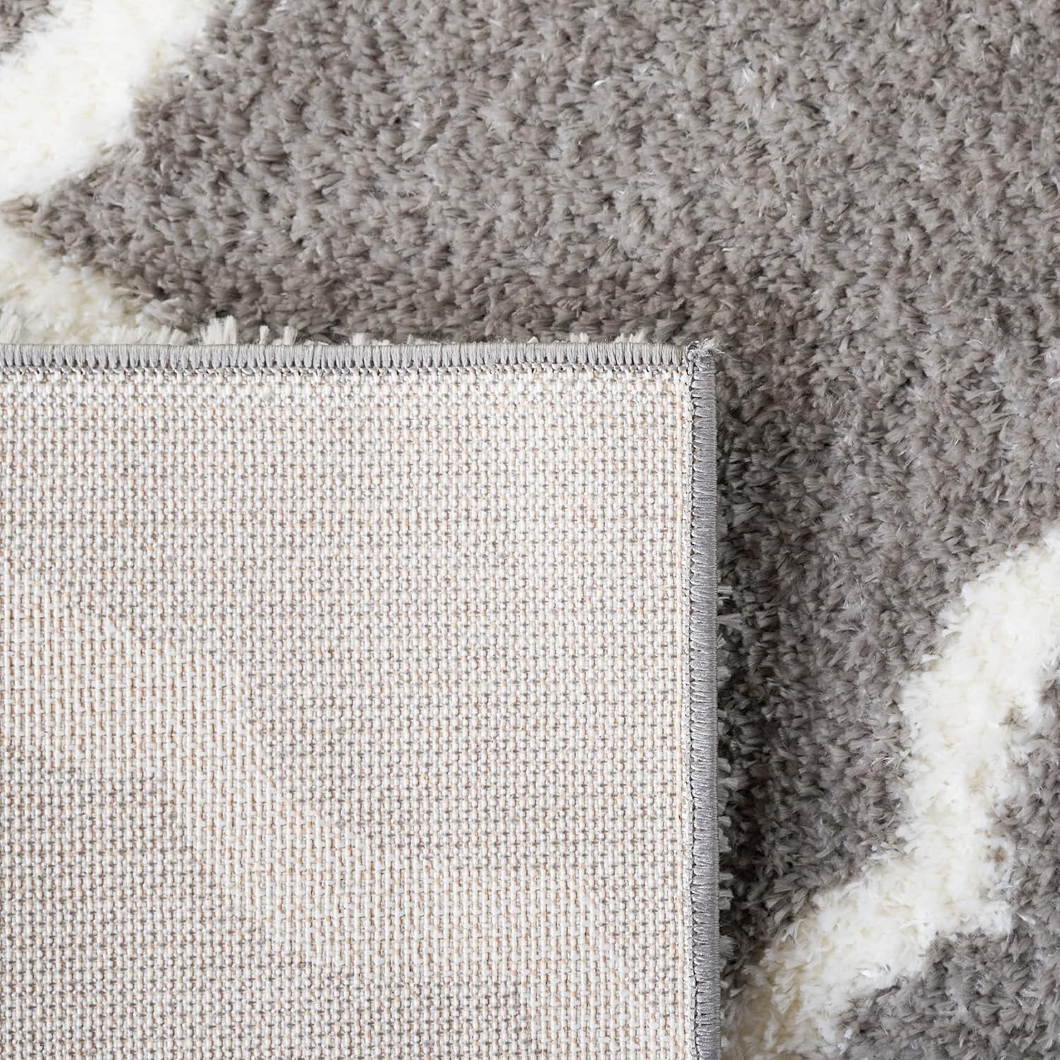 image:imageSAFAVIEH Tahoe Shag Collection Area Rug 9 x 12 Black amp White Trellis Design NonShedding amp Easy Care 12inch Thick Ideal for High Traffic Areas in Living Room Bedroom THO675ZGreyWhite