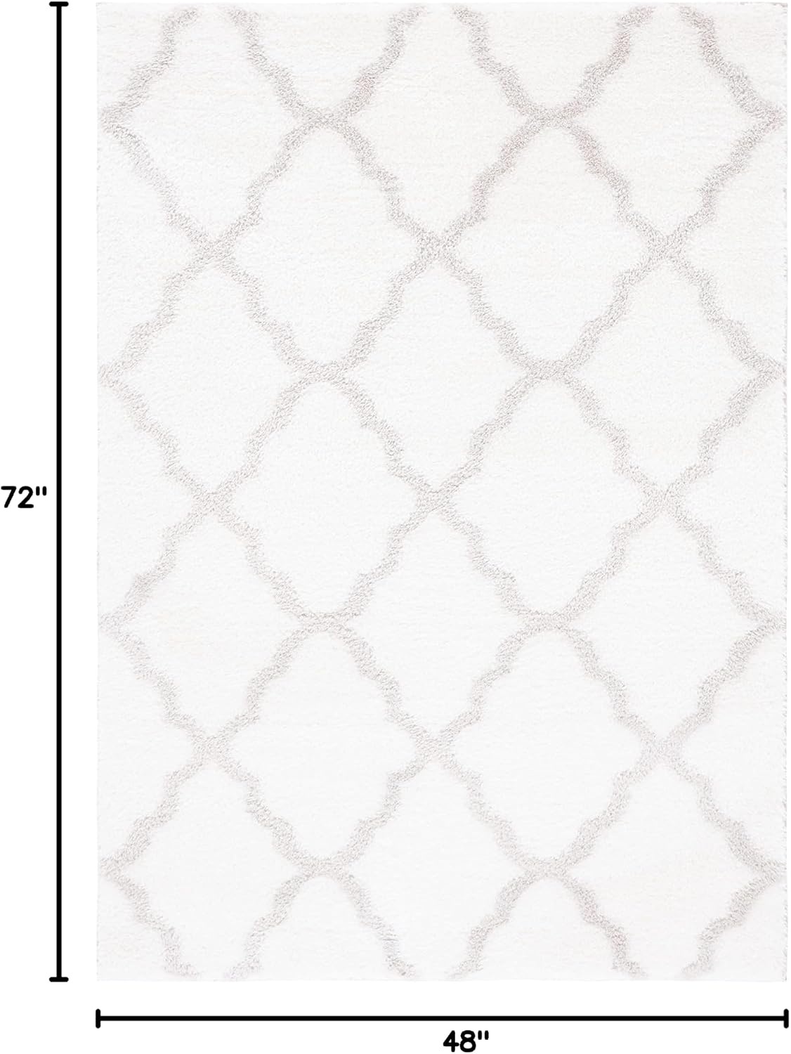 image:imageSAFAVIEH Tahoe Shag Collection Area Rug 9 x 12 Black amp White Trellis Design NonShedding amp Easy Care 12inch Thick Ideal for High Traffic Areas in Living Room Bedroom THO675ZWhiteSilver