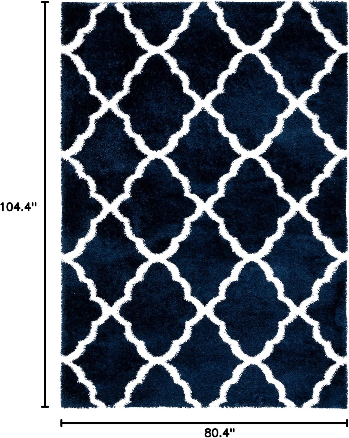 image:imageSAFAVIEH Tahoe Shag Collection Area Rug 9 x 12 Black amp White Trellis Design NonShedding amp Easy Care 12inch Thick Ideal for High Traffic Areas in Living Room Bedroom THO675ZNavyWhite