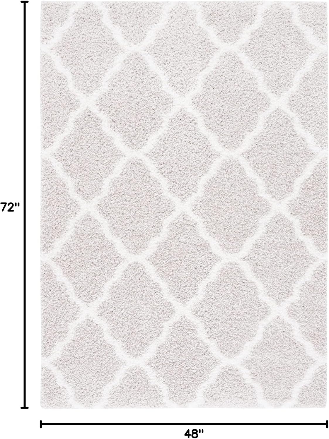 image:imageSAFAVIEH Tahoe Shag Collection Area Rug 9 x 12 Black amp White Trellis Design NonShedding amp Easy Care 12inch Thick Ideal for High Traffic Areas in Living Room Bedroom THO675ZSilverWhite