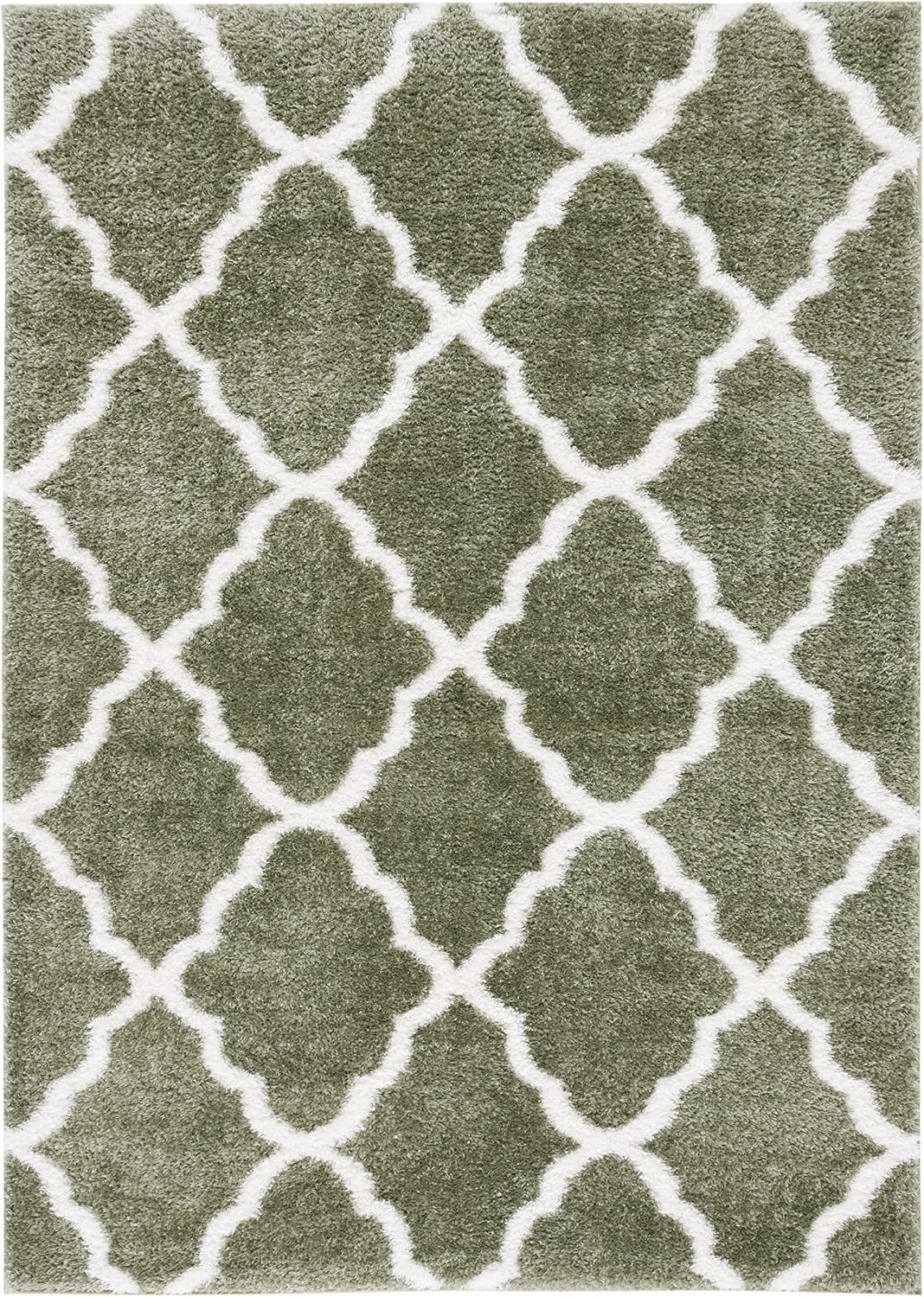 image:imageSAFAVIEH Tahoe Shag Collection Area Rug 9 x 12 Black amp White Trellis Design NonShedding amp Easy Care 12inch Thick Ideal for High Traffic Areas in Living Room Bedroom THO675ZSageWhite