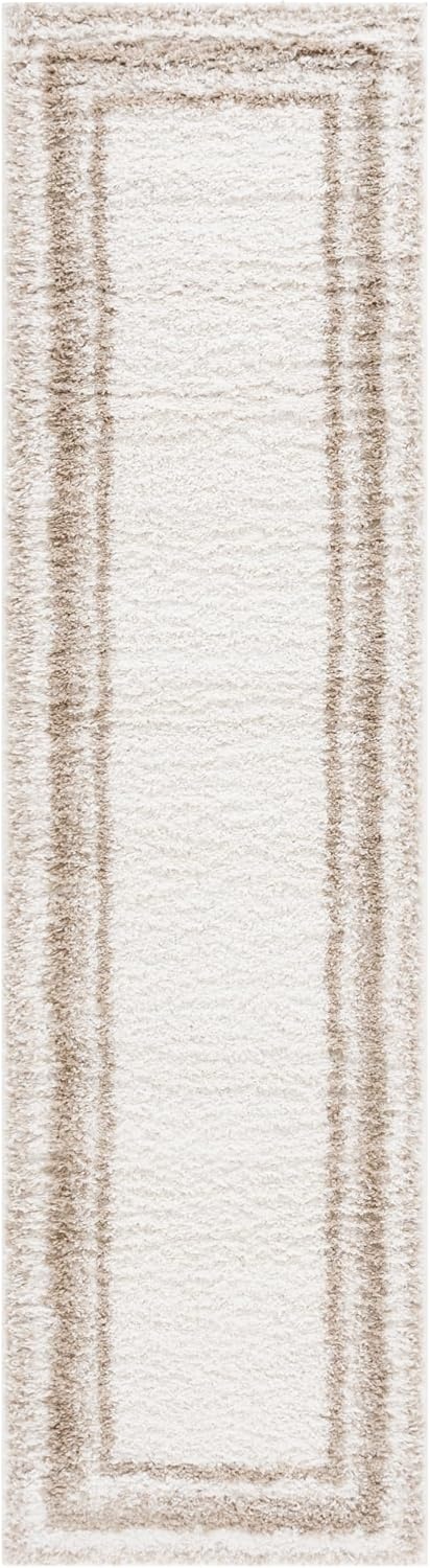 image:imageSafavieh Area Rug 8x10 Border amp Stripe Shag Collection Large Ivory amp Grey NonShedding amp Easy Cleaning Ultra Plush Thick Pile Ideal for Living Room Bedroom Dining Space BSP251FIvoryBeige