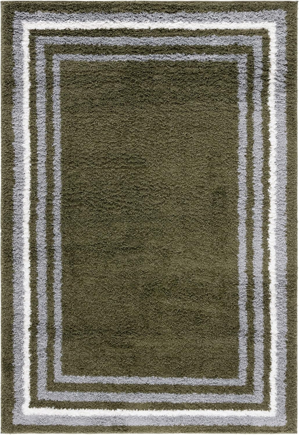 image:imageSafavieh Area Rug 8x10 Border amp Stripe Shag Collection Large Ivory amp Grey NonShedding amp Easy Cleaning Ultra Plush Thick Pile Ideal for Living Room Bedroom Dining Space BSP251FGreen