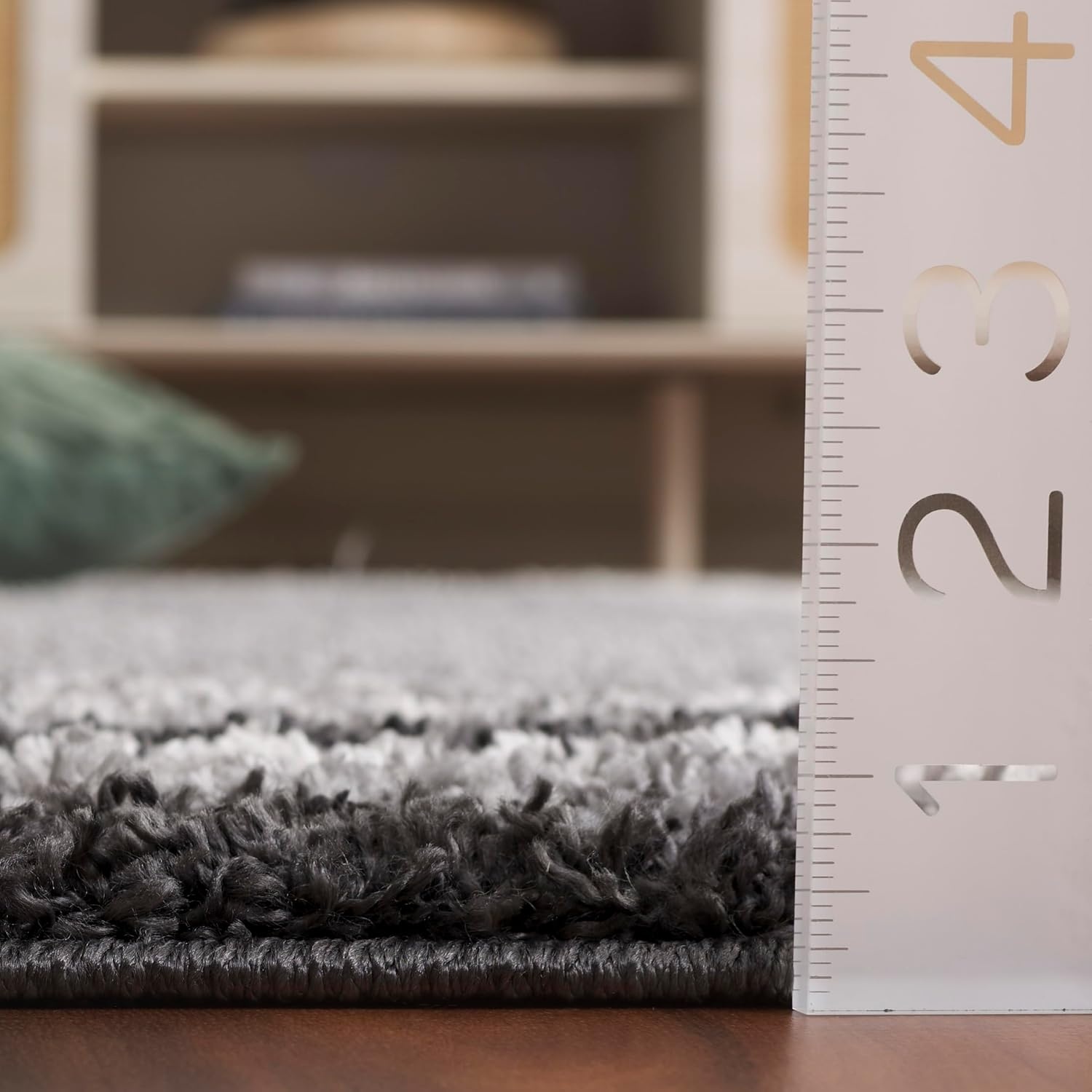 image:imageSafavieh Area Rug 8x10 Border amp Stripe Shag Collection Large Ivory amp Grey NonShedding amp Easy Cleaning Ultra Plush Thick Pile Ideal for Living Room Bedroom Dining Space BSP251FGreyBlack