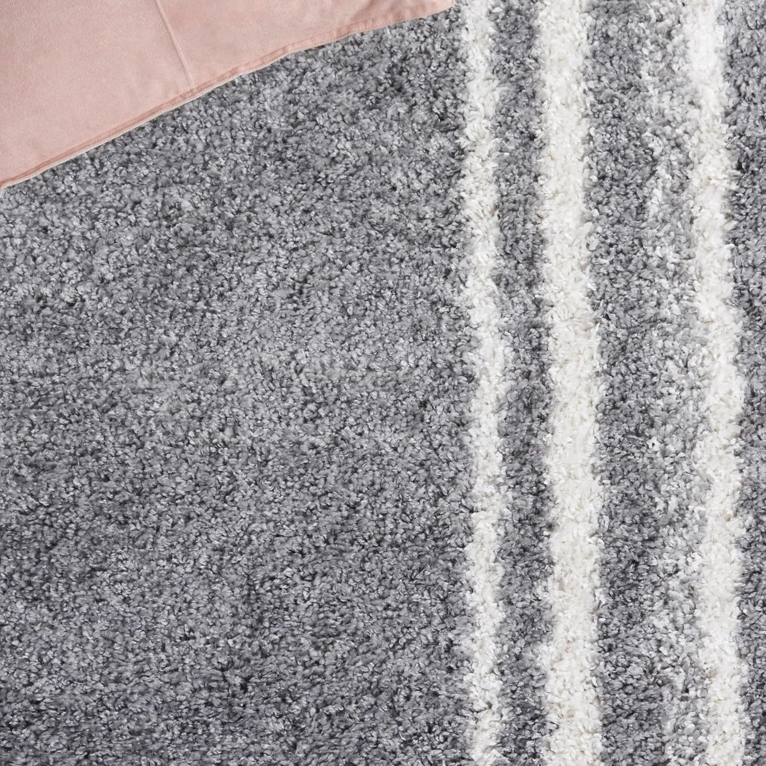 image:imageSafavieh Area Rug 8x10 Border amp Stripe Shag Collection Large Ivory amp Grey NonShedding amp Easy Cleaning Ultra Plush Thick Pile Ideal for Living Room Bedroom Dining Space BSP251FGreyIvory