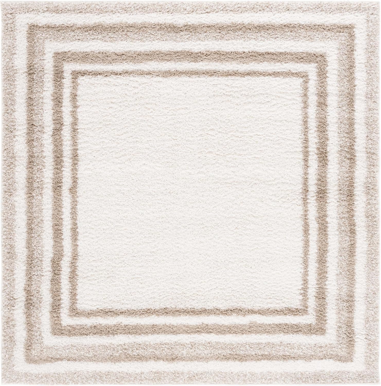 image:imageSafavieh Area Rug 8x10 Border amp Stripe Shag Collection Large Ivory amp Grey NonShedding amp Easy Cleaning Ultra Plush Thick Pile Ideal for Living Room Bedroom Dining Space BSP251FIvoryBeige