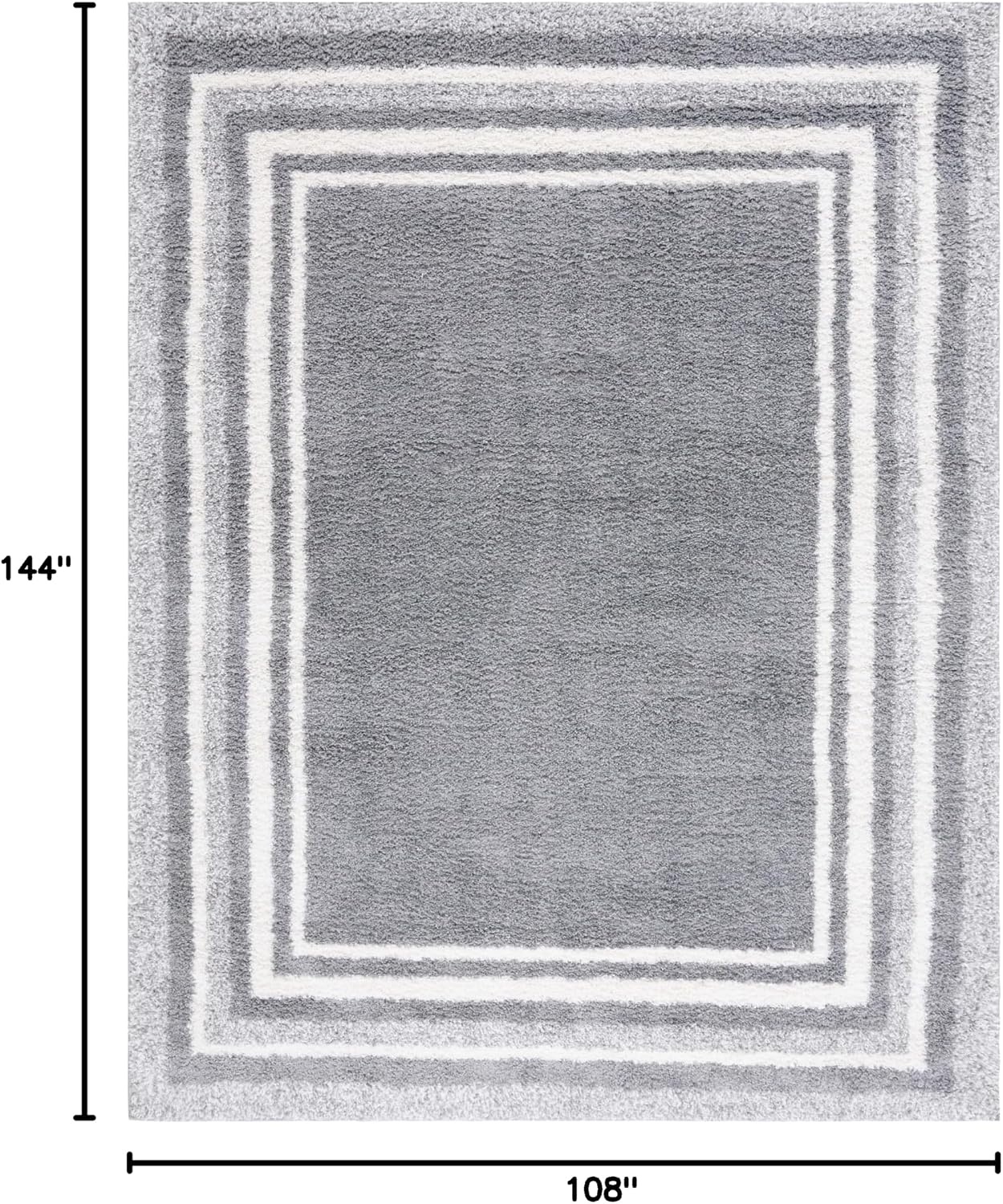 image:imageSafavieh Area Rug 8x10 Border amp Stripe Shag Collection Large Ivory amp Grey NonShedding amp Easy Cleaning Ultra Plush Thick Pile Ideal for Living Room Bedroom Dining Space BSP251FGreyIvory