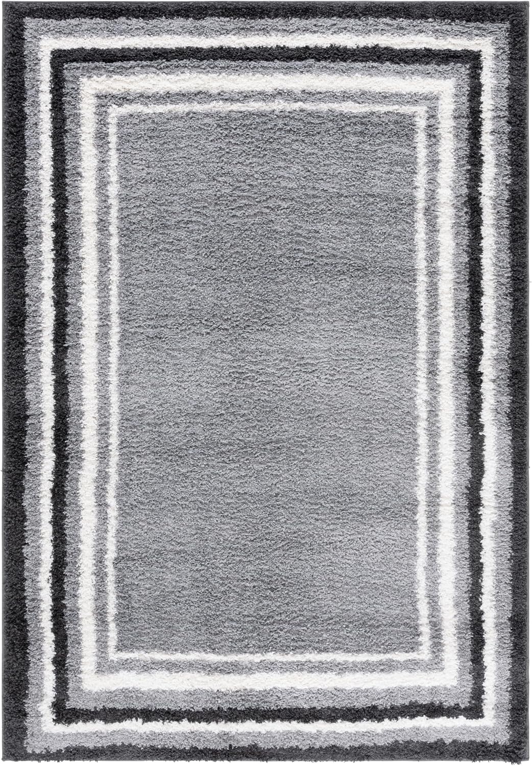 image:imageSafavieh Area Rug 8x10 Border amp Stripe Shag Collection Large Ivory amp Grey NonShedding amp Easy Cleaning Ultra Plush Thick Pile Ideal for Living Room Bedroom Dining Space BSP251FGreyBlack
