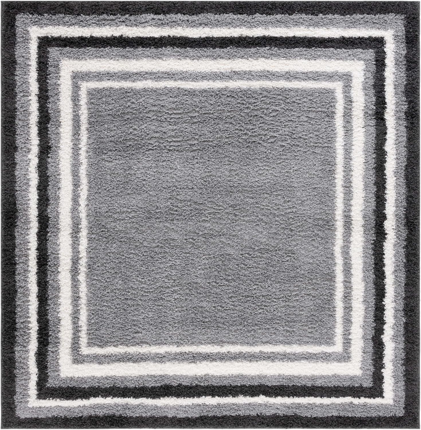image:imageSafavieh Area Rug 8x10 Border amp Stripe Shag Collection Large Ivory amp Grey NonShedding amp Easy Cleaning Ultra Plush Thick Pile Ideal for Living Room Bedroom Dining Space BSP251FGreyBlack