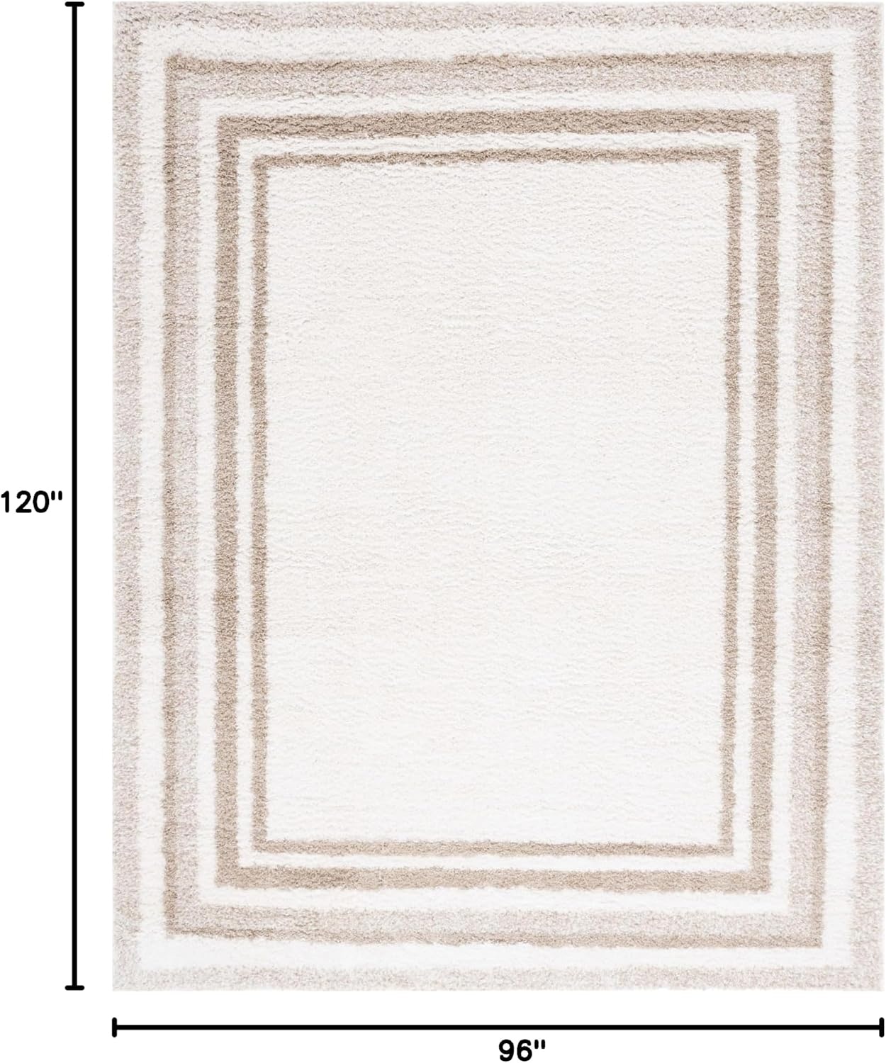 image:imageSafavieh Area Rug 8x10 Border amp Stripe Shag Collection Large Ivory amp Grey NonShedding amp Easy Cleaning Ultra Plush Thick Pile Ideal for Living Room Bedroom Dining Space BSP251FIvoryBeige