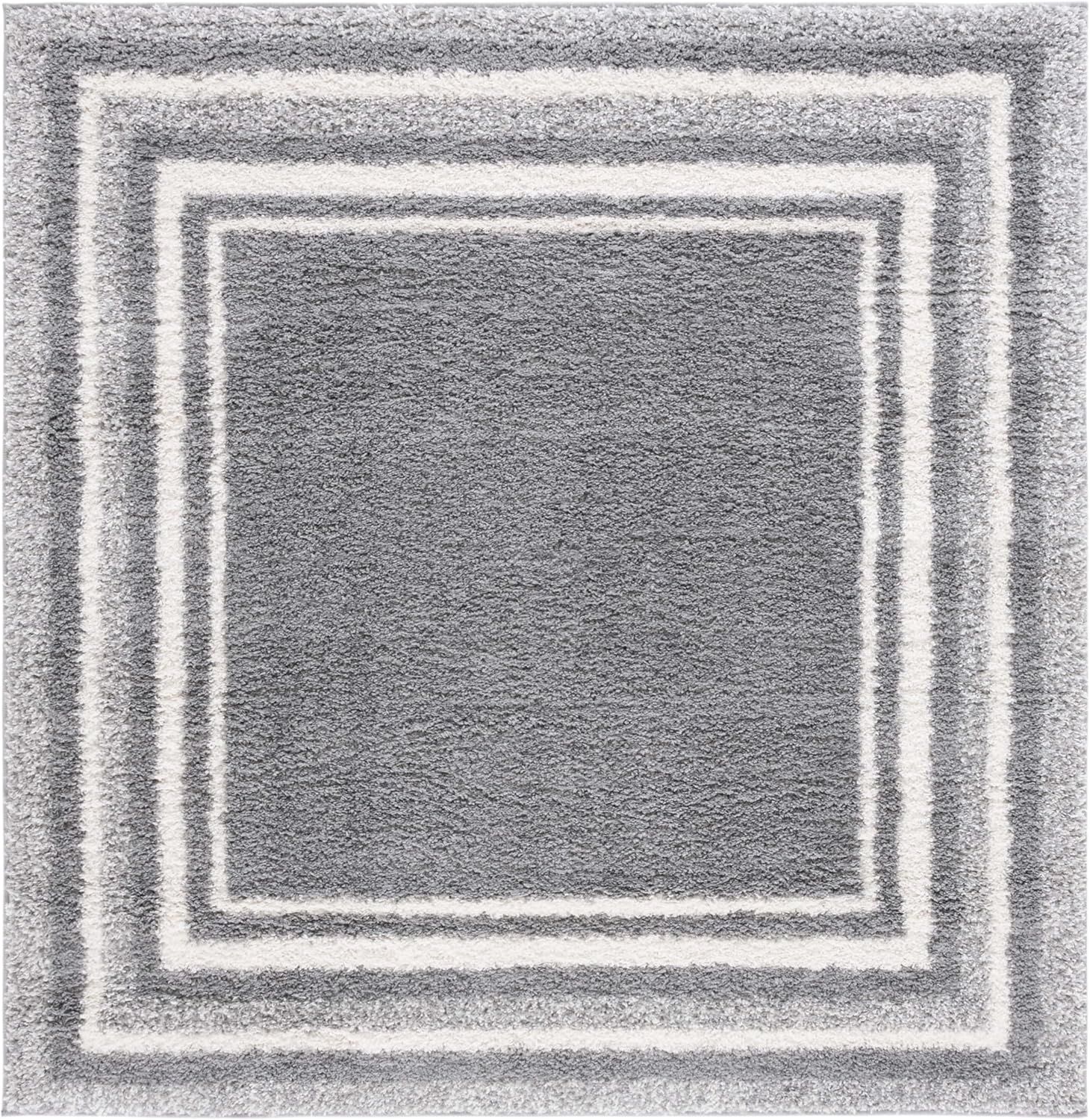 image:imageSafavieh Area Rug 8x10 Border amp Stripe Shag Collection Large Ivory amp Grey NonShedding amp Easy Cleaning Ultra Plush Thick Pile Ideal for Living Room Bedroom Dining Space BSP251FGreyIvory