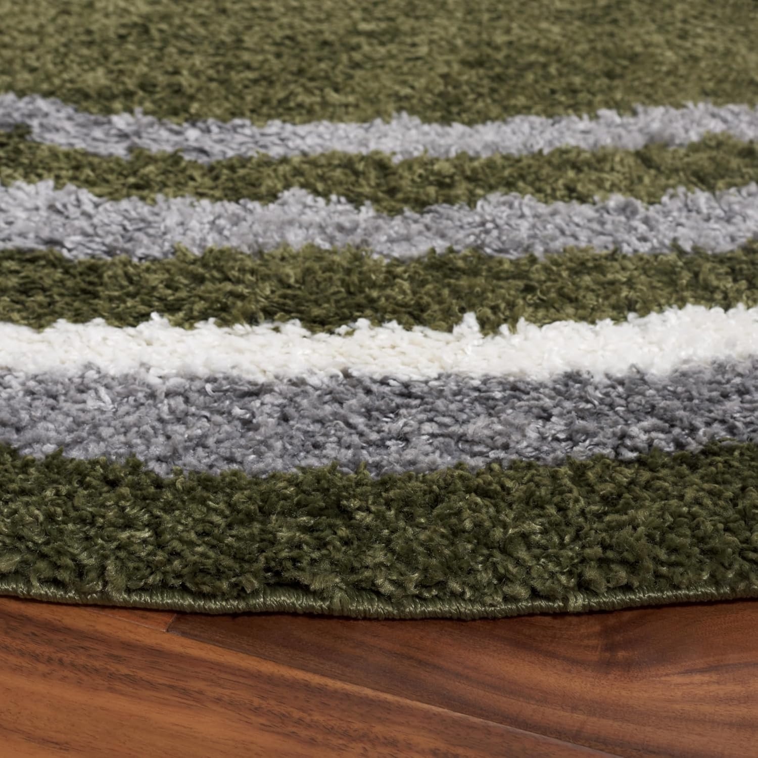 image:imageSafavieh Area Rug 8x10 Border amp Stripe Shag Collection Large Ivory amp Grey NonShedding amp Easy Cleaning Ultra Plush Thick Pile Ideal for Living Room Bedroom Dining Space BSP251FGreen