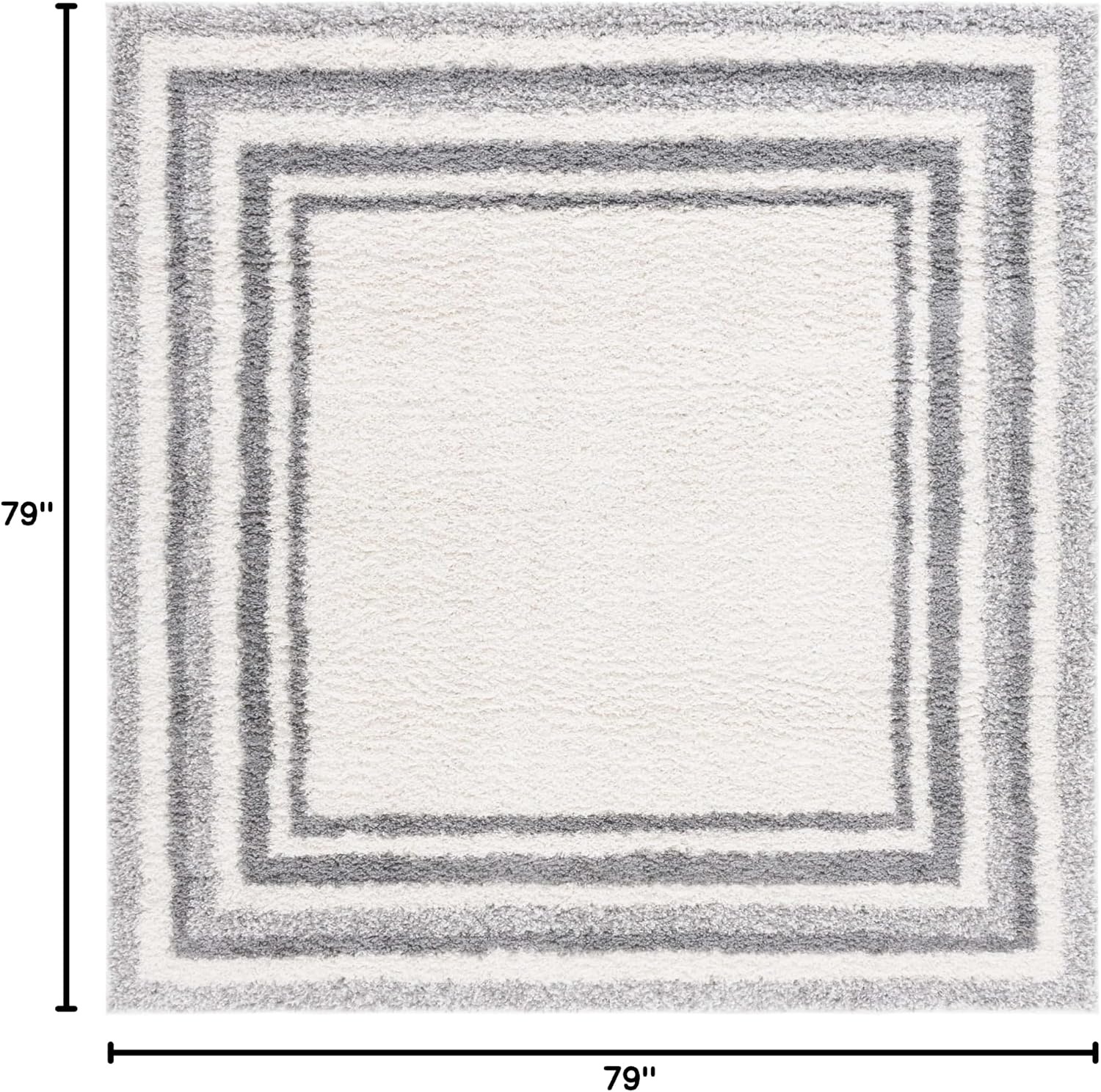 image:imageSafavieh Area Rug 8x10 Border amp Stripe Shag Collection Large Ivory amp Grey NonShedding amp Easy Cleaning Ultra Plush Thick Pile Ideal for Living Room Bedroom Dining Space BSP251FIvoryGrey