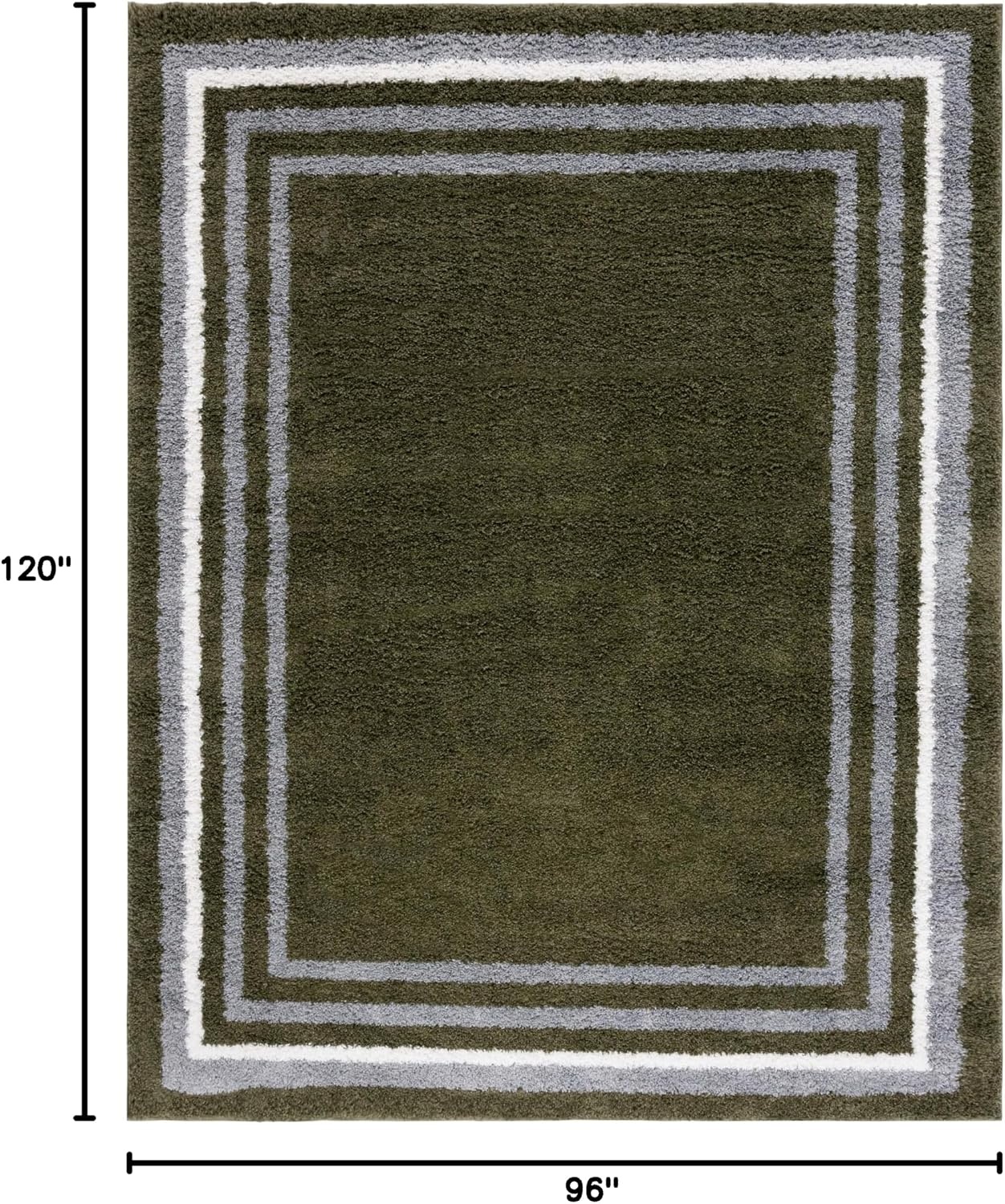 image:imageSafavieh Area Rug 8x10 Border amp Stripe Shag Collection Large Ivory amp Grey NonShedding amp Easy Cleaning Ultra Plush Thick Pile Ideal for Living Room Bedroom Dining Space BSP251FGreen