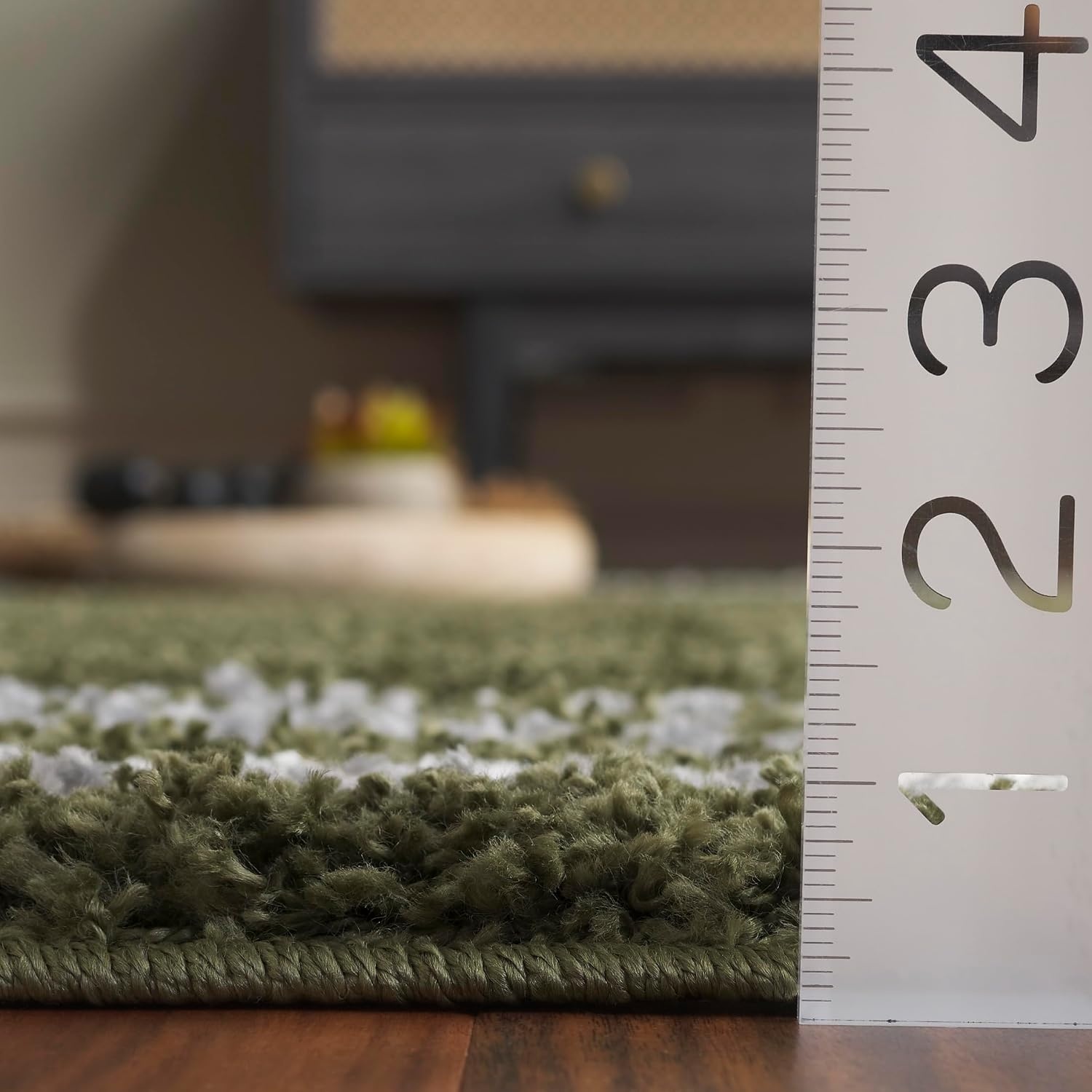 image:imageSafavieh Area Rug 8x10 Border amp Stripe Shag Collection Large Ivory amp Grey NonShedding amp Easy Cleaning Ultra Plush Thick Pile Ideal for Living Room Bedroom Dining Space BSP251FGreen