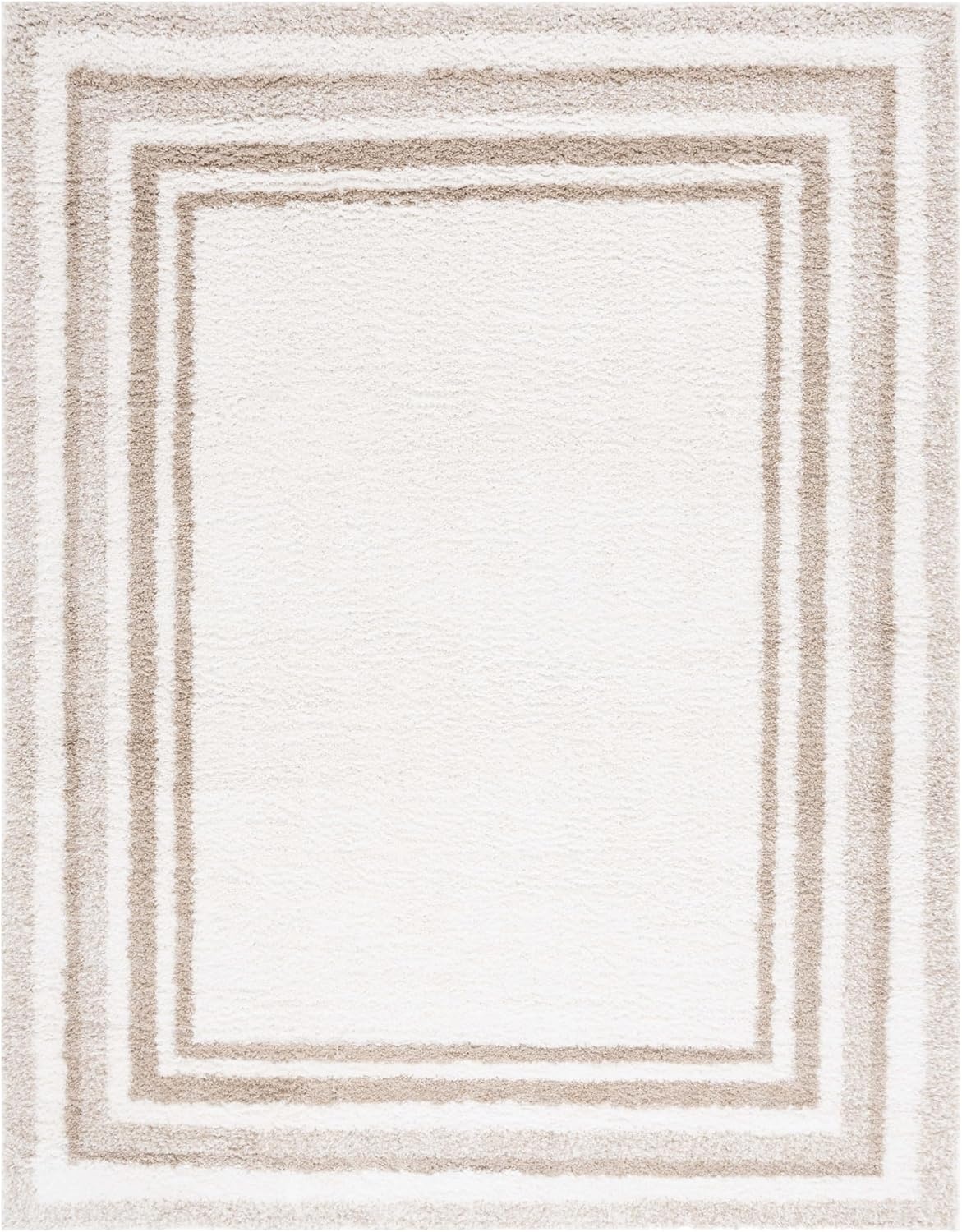 image:imageSafavieh Area Rug 8x10 Border amp Stripe Shag Collection Large Ivory amp Grey NonShedding amp Easy Cleaning Ultra Plush Thick Pile Ideal for Living Room Bedroom Dining Space BSP251FIvoryBeige