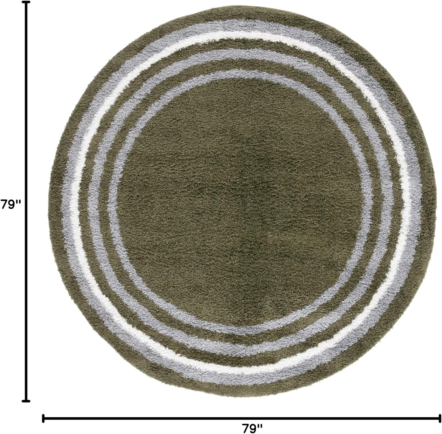 image:imageSafavieh Area Rug 8x10 Border amp Stripe Shag Collection Large Ivory amp Grey NonShedding amp Easy Cleaning Ultra Plush Thick Pile Ideal for Living Room Bedroom Dining Space BSP251FGreen