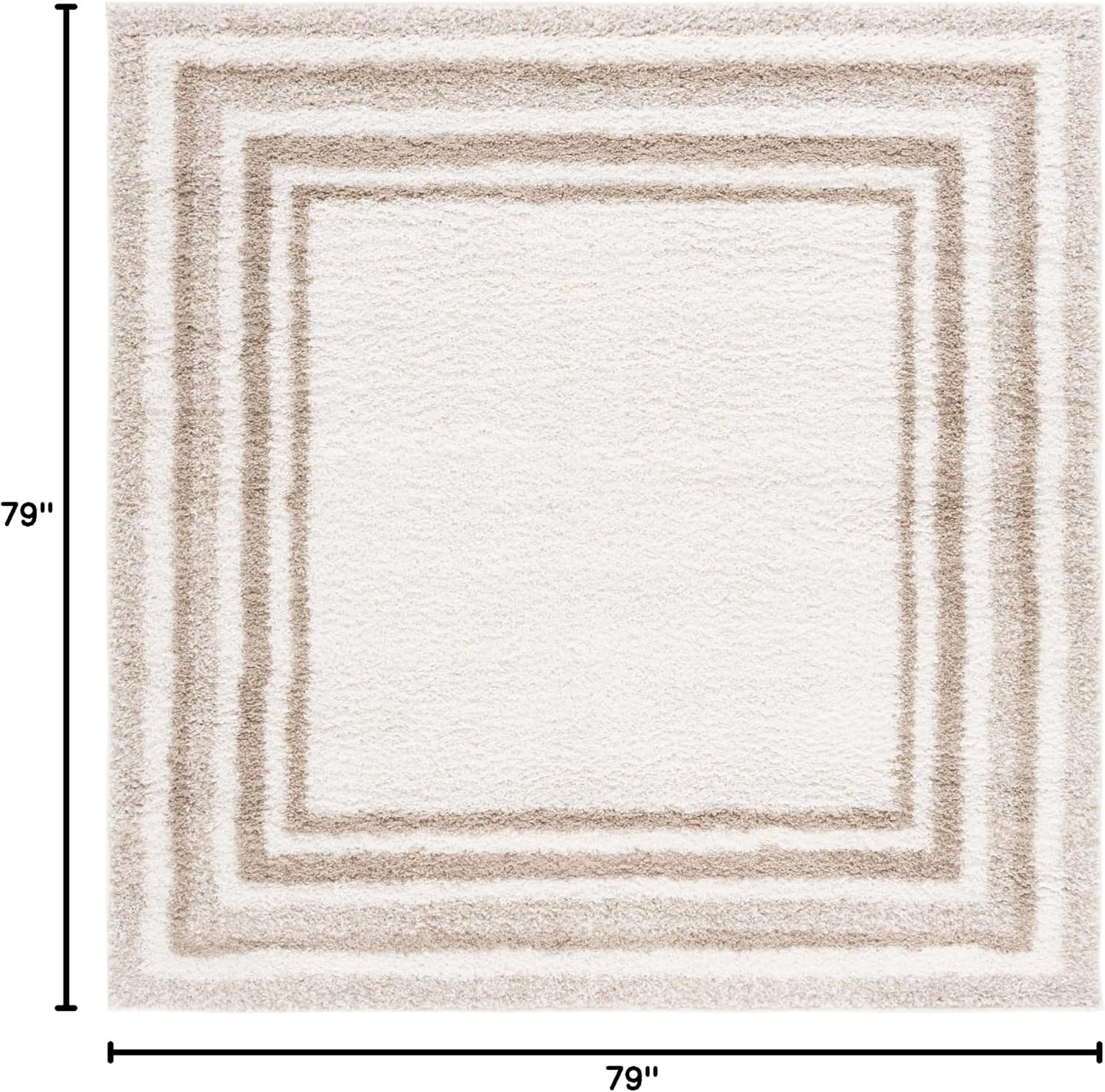 image:imageSafavieh Area Rug 8x10 Border amp Stripe Shag Collection Large Ivory amp Grey NonShedding amp Easy Cleaning Ultra Plush Thick Pile Ideal for Living Room Bedroom Dining Space BSP251FIvoryBeige
