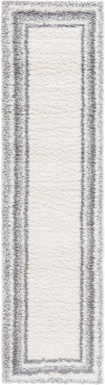 image:imageSafavieh Area Rug 8x10 Border amp Stripe Shag Collection Large Ivory amp Grey NonShedding amp Easy Cleaning Ultra Plush Thick Pile Ideal for Living Room Bedroom Dining Space BSP251FIvoryGrey