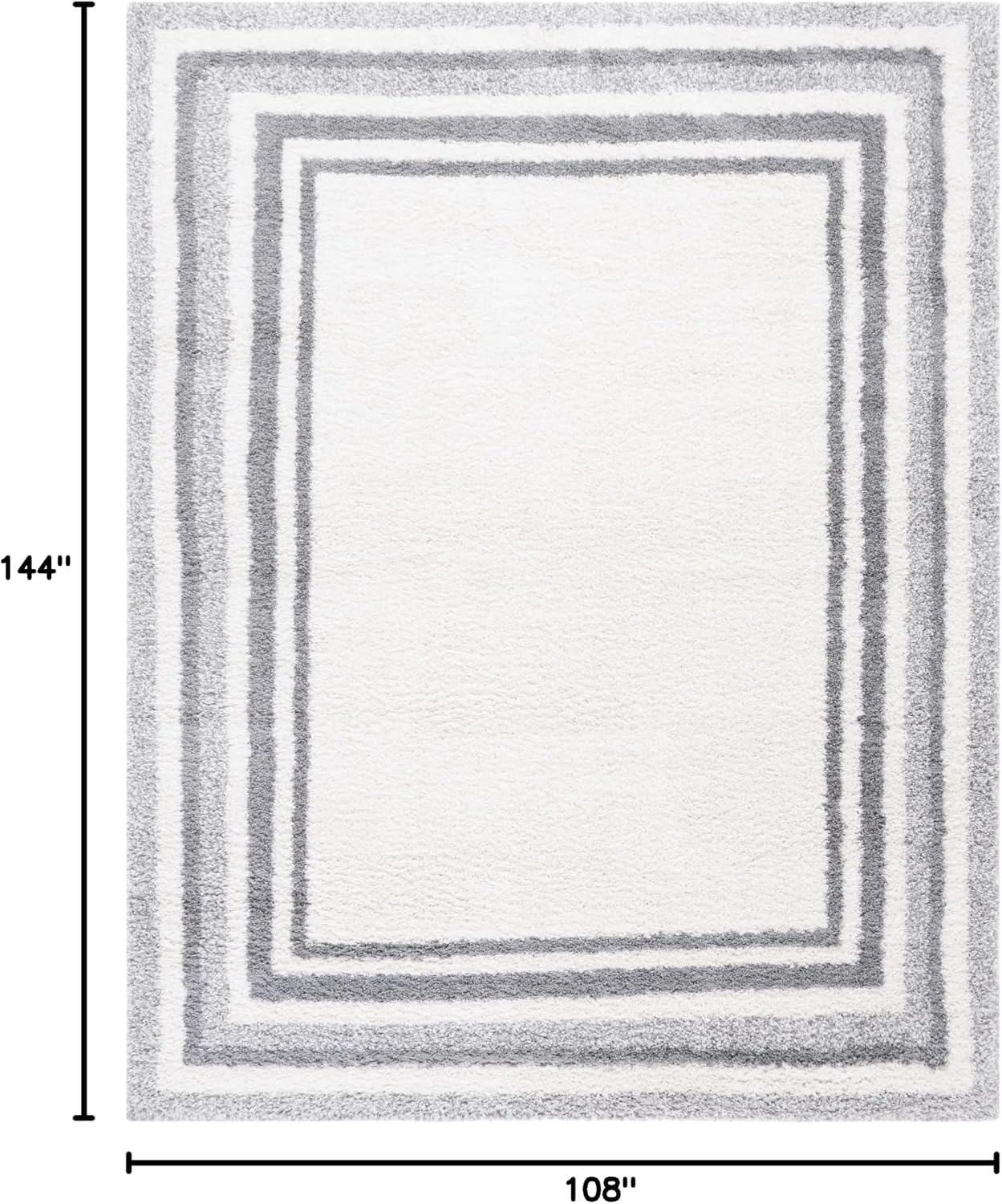 image:imageSafavieh Area Rug 8x10 Border amp Stripe Shag Collection Large Ivory amp Grey NonShedding amp Easy Cleaning Ultra Plush Thick Pile Ideal for Living Room Bedroom Dining Space BSP251FIvoryGrey