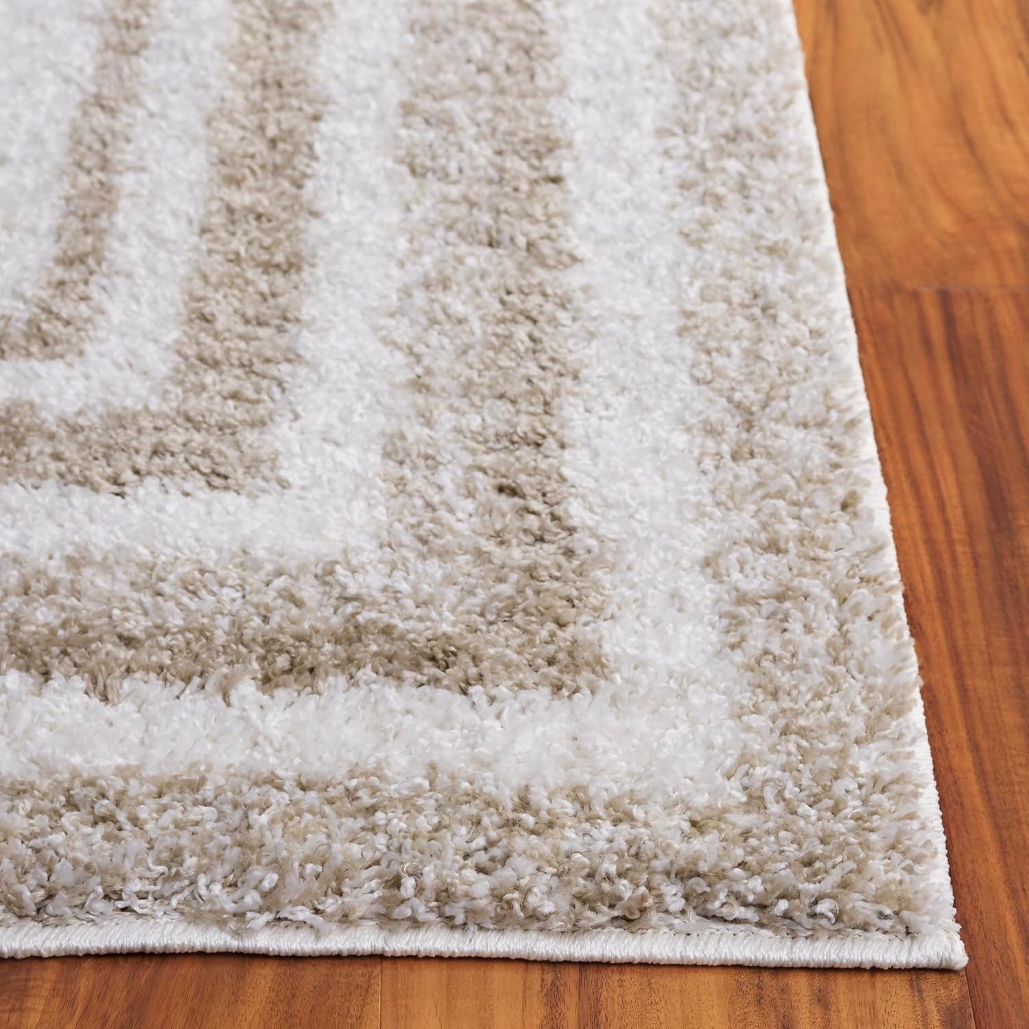 image:imageSafavieh Area Rug 8x10 Border amp Stripe Shag Collection Large Ivory amp Grey NonShedding amp Easy Cleaning Ultra Plush Thick Pile Ideal for Living Room Bedroom Dining Space BSP251FIvoryBeige