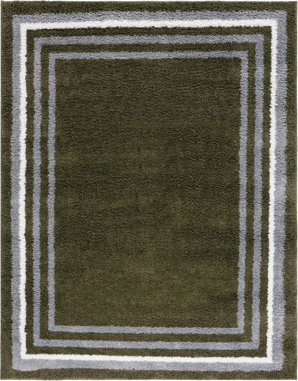 image:imageSafavieh Area Rug 8x10 Border amp Stripe Shag Collection Large Ivory amp Grey NonShedding amp Easy Cleaning Ultra Plush Thick Pile Ideal for Living Room Bedroom Dining Space BSP251FGreen