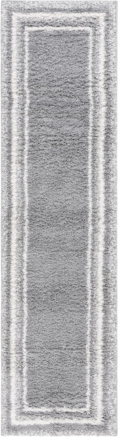 image:imageSafavieh Area Rug 8x10 Border amp Stripe Shag Collection Large Ivory amp Grey NonShedding amp Easy Cleaning Ultra Plush Thick Pile Ideal for Living Room Bedroom Dining Space BSP251FGreyIvory