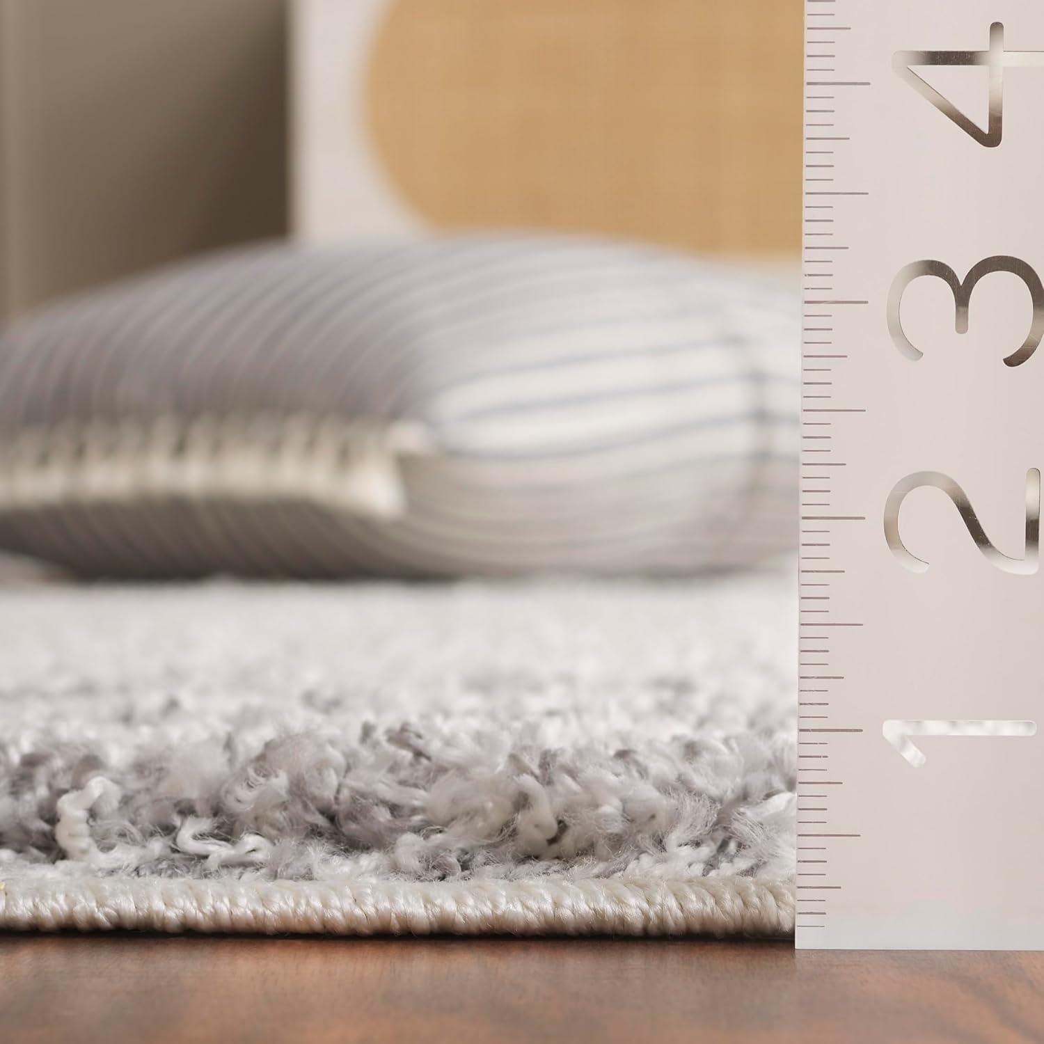 image:imageSafavieh Area Rug 8x10 Border amp Stripe Shag Collection Large Ivory amp Grey NonShedding amp Easy Cleaning Ultra Plush Thick Pile Ideal for Living Room Bedroom Dining Space BSP251FIvoryGrey