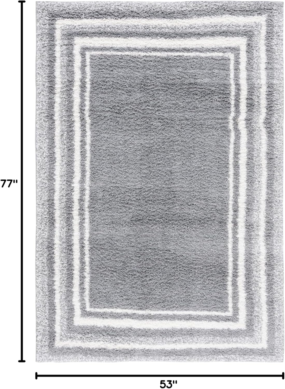 image:imageSafavieh Area Rug 8x10 Border amp Stripe Shag Collection Large Ivory amp Grey NonShedding amp Easy Cleaning Ultra Plush Thick Pile Ideal for Living Room Bedroom Dining Space BSP251FGreyIvory