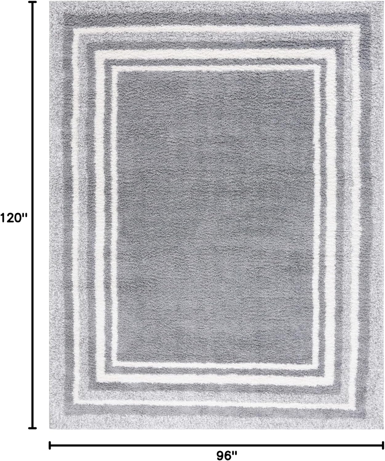 image:imageSafavieh Area Rug 8x10 Border amp Stripe Shag Collection Large Ivory amp Grey NonShedding amp Easy Cleaning Ultra Plush Thick Pile Ideal for Living Room Bedroom Dining Space BSP251FGreyIvory