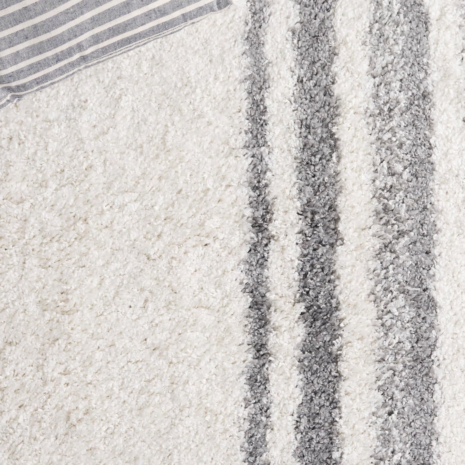 image:imageSafavieh Area Rug 8x10 Border amp Stripe Shag Collection Large Ivory amp Grey NonShedding amp Easy Cleaning Ultra Plush Thick Pile Ideal for Living Room Bedroom Dining Space BSP251FIvoryGrey