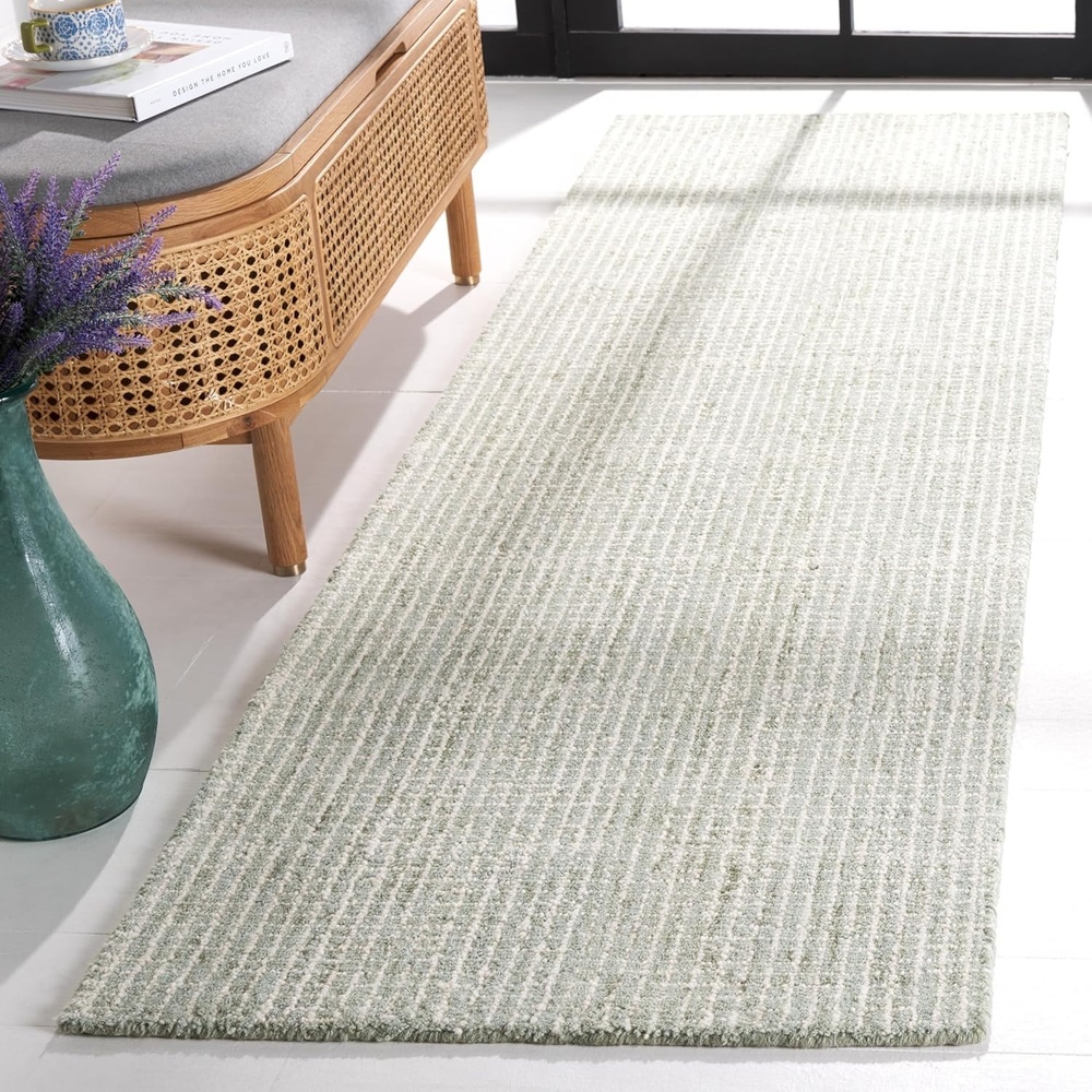 image:imageSAFAVIEH Area Rug 8x10 Abstract Collection Large Black amp Ivory Handmade Wool Ideal for Living Room Bedroom Office Dining Space ABT482ZSageIvory