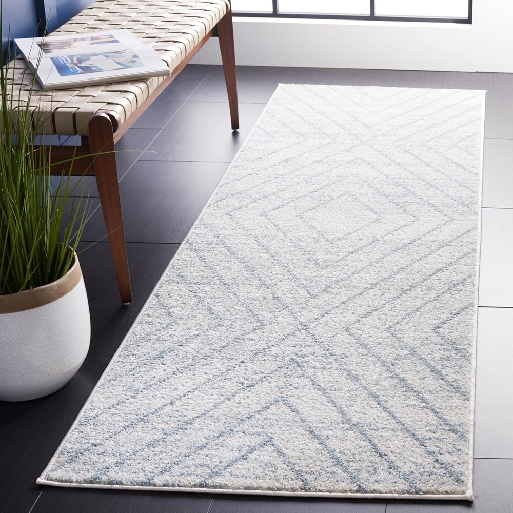 image:imageSAFAVIEH Area Rug 8x10 Adirondack Collection Large Black amp Light Grey Modern Geometric Design NonShedding amp Easy Cleaning Ideal for Living Room Bedroom Office Dining Space ADR251FLight GreyLight Blue