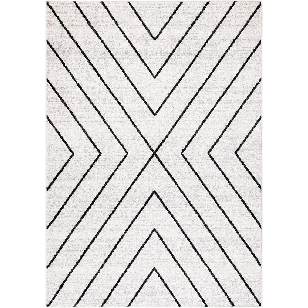 image:imageSAFAVIEH Area Rug 8x10 Adirondack Collection Large Black amp Light Grey Modern Geometric Design NonShedding amp Easy Cleaning Ideal for Living Room Bedroom Office Dining Space ADR251FIvoryGrey