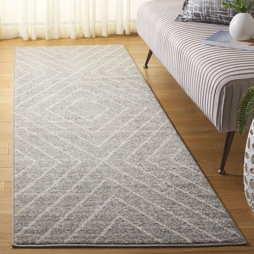 image:imageSAFAVIEH Area Rug 8x10 Adirondack Collection Large Black amp Light Grey Modern Geometric Design NonShedding amp Easy Cleaning Ideal for Living Room Bedroom Office Dining Space ADR251FGreyIvory