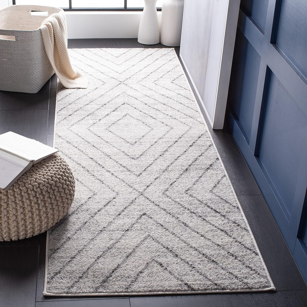 image:imageSAFAVIEH Area Rug 8x10 Adirondack Collection Large Black amp Light Grey Modern Geometric Design NonShedding amp Easy Cleaning Ideal for Living Room Bedroom Office Dining Space ADR251FIvoryDark Grey