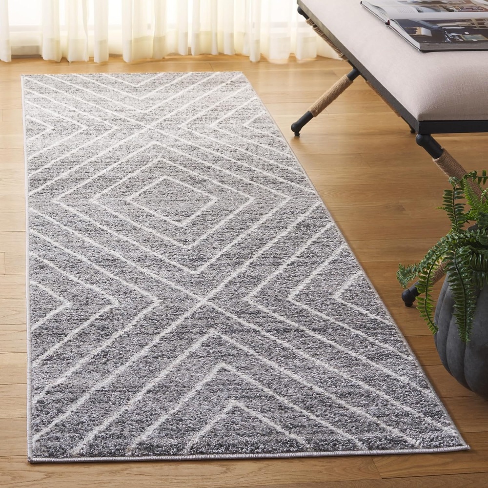 image:imageSAFAVIEH Area Rug 8x10 Adirondack Collection Large Black amp Light Grey Modern Geometric Design NonShedding amp Easy Cleaning Ideal for Living Room Bedroom Office Dining Space ADR251FDark GreyIvory