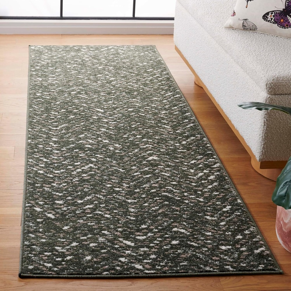 image:imageSAFAVIEH Area Rug 8x10 Adirondack Collection Large Ivory amp Charcoal Chevron Pattern NonShedding amp Easy Cleaning Ideal for Living Room Bedroom Office Dining Space ADR104NDark GreenIvory