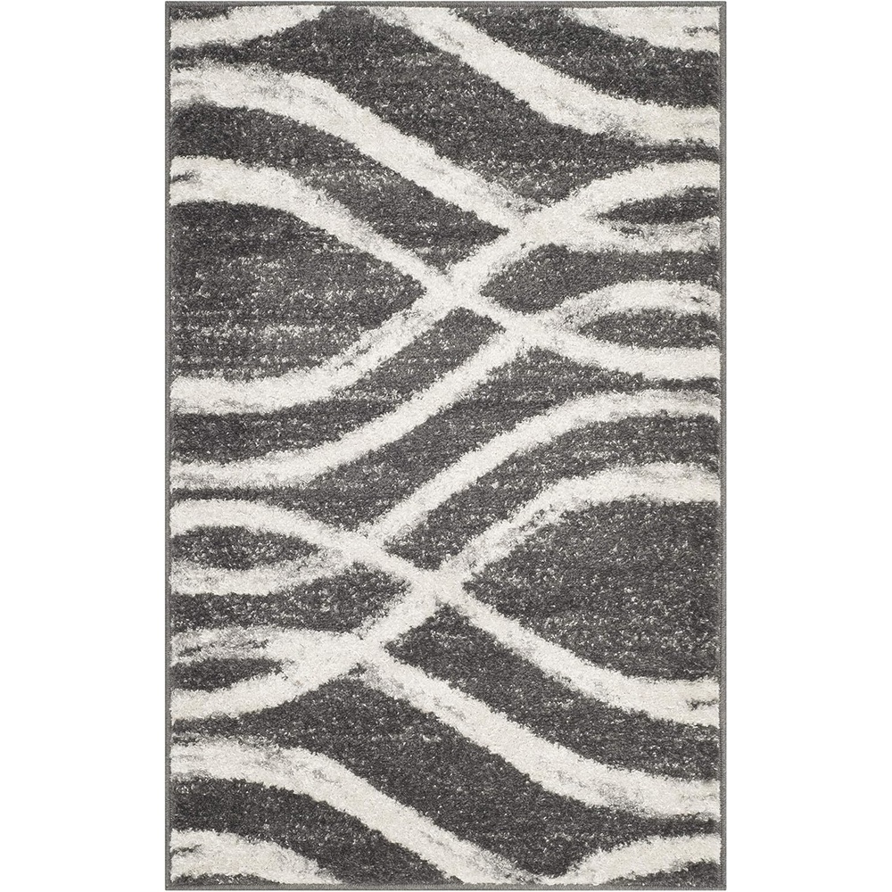 image:imageSAFAVIEH Area Rug 8x10 Adirondack Collection Large Sage amp Cream Modern Wave Design NonShedding amp Easy to Clean Ideal for Living Room Bedroom Dining Space ADR125XCharcoalIvory