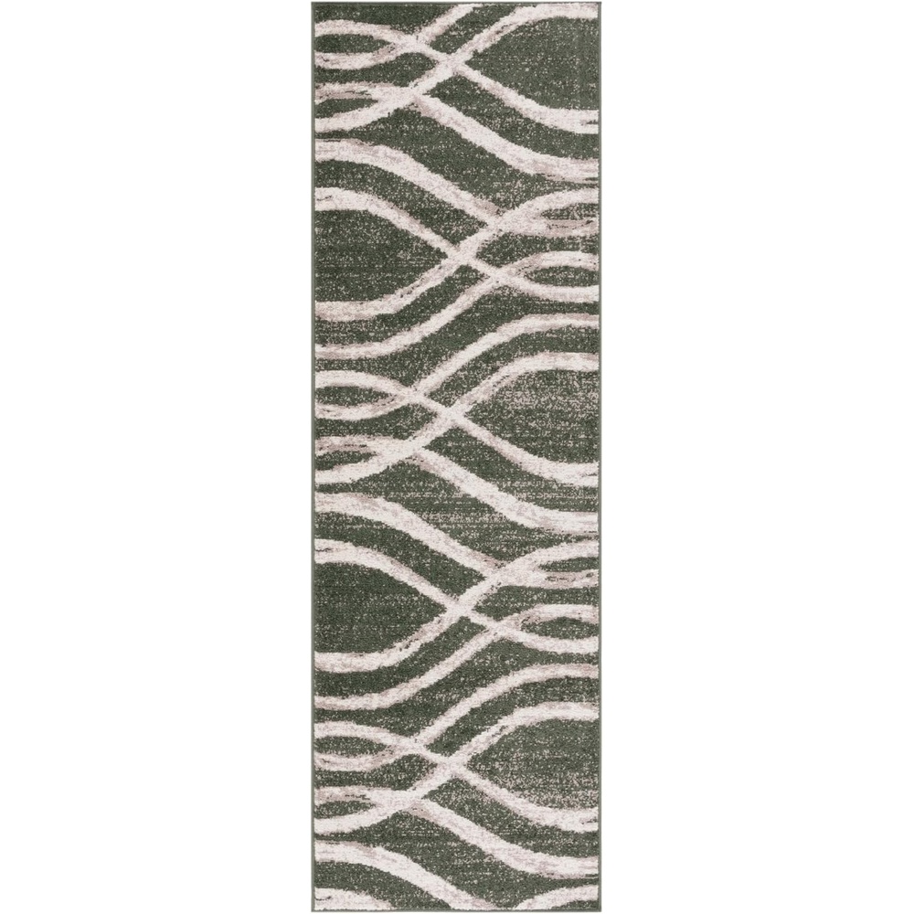 image:imageSAFAVIEH Area Rug 8x10 Adirondack Collection Large Sage amp Cream Modern Wave Design NonShedding amp Easy to Clean Ideal for Living Room Bedroom Dining Space ADR125XDark GreenIvory
